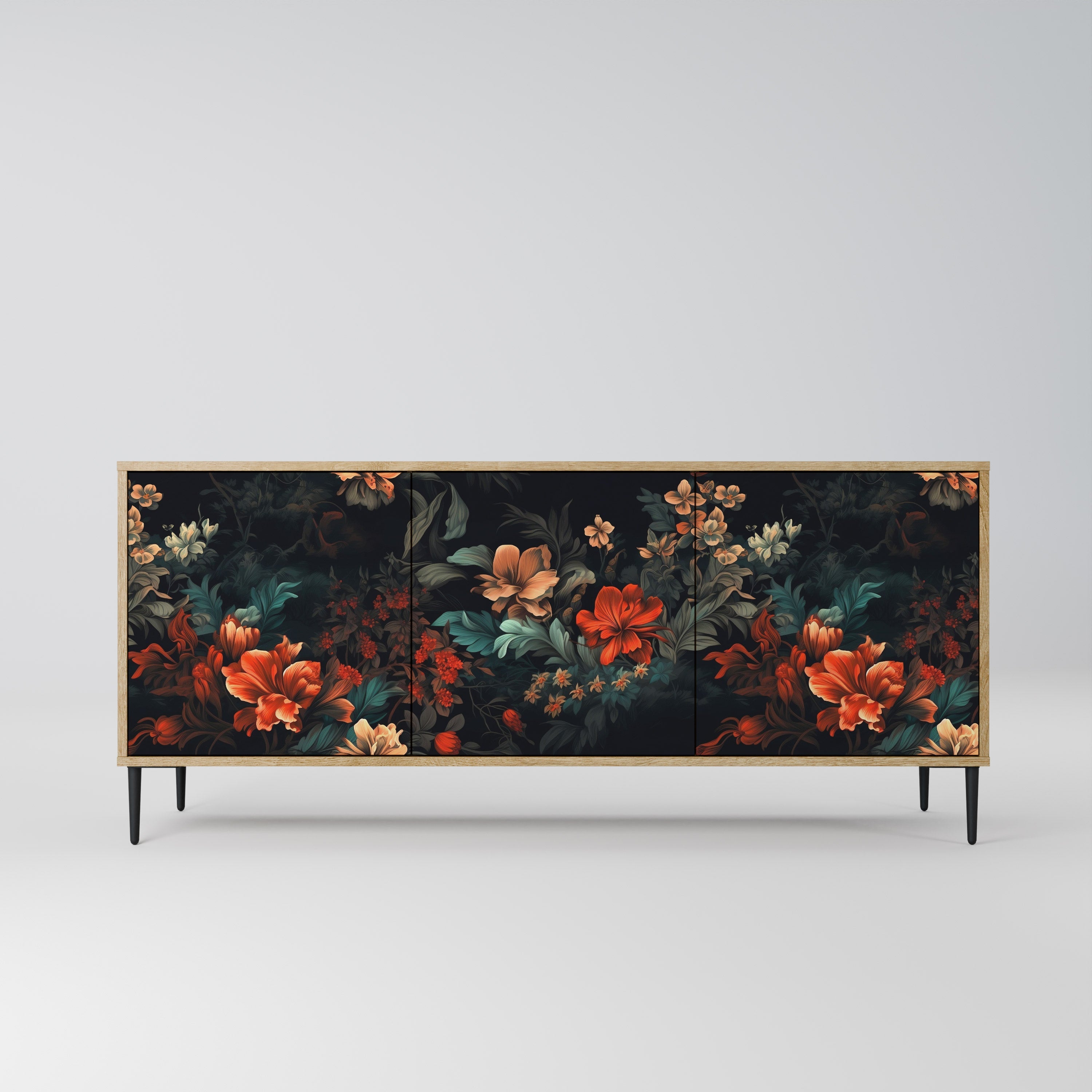 IMAGINARY BLOSSOM Sideboard mit 3 Türen in Eichenoptik