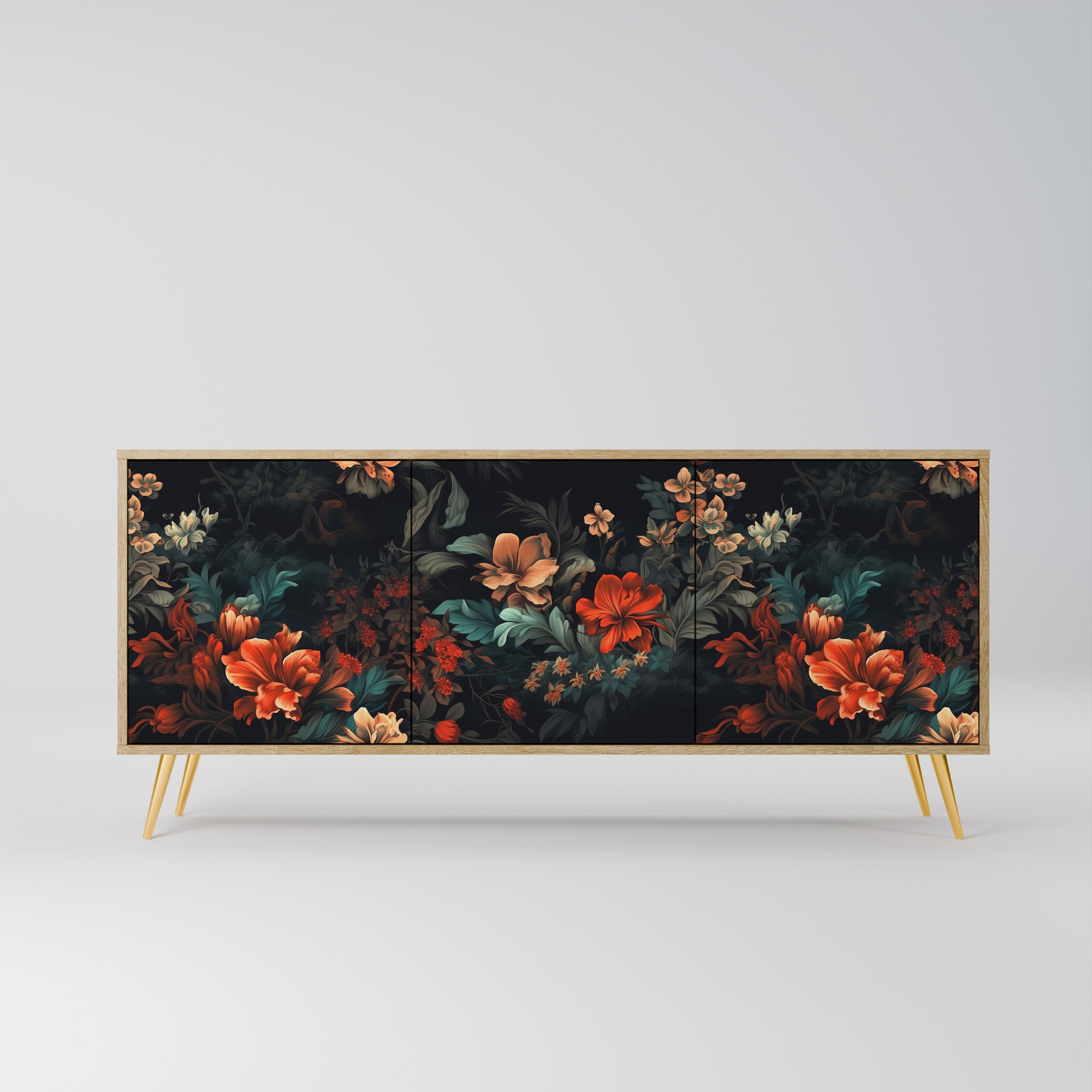 IMAGINARY BLOSSOM Sideboard mit 3 Türen in Eichenoptik