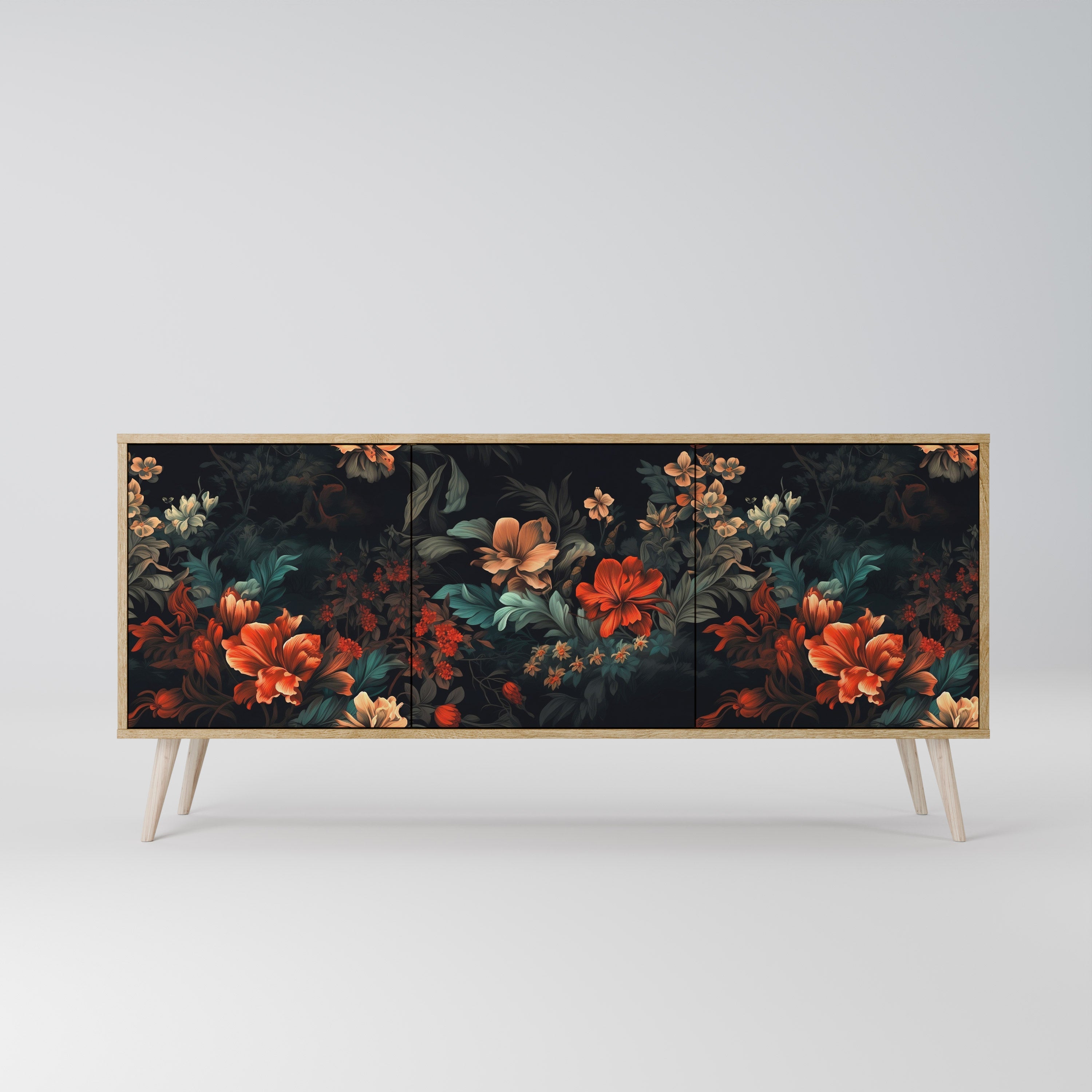IMAGINARY BLOSSOM Sideboard mit 3 Türen in Eichenoptik