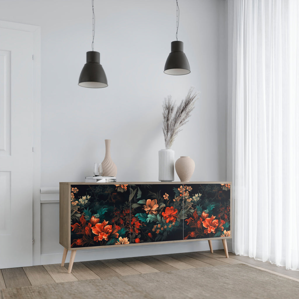 IMAGINARY BLOSSOM Sideboard mit 3 Türen in Eichenoptik