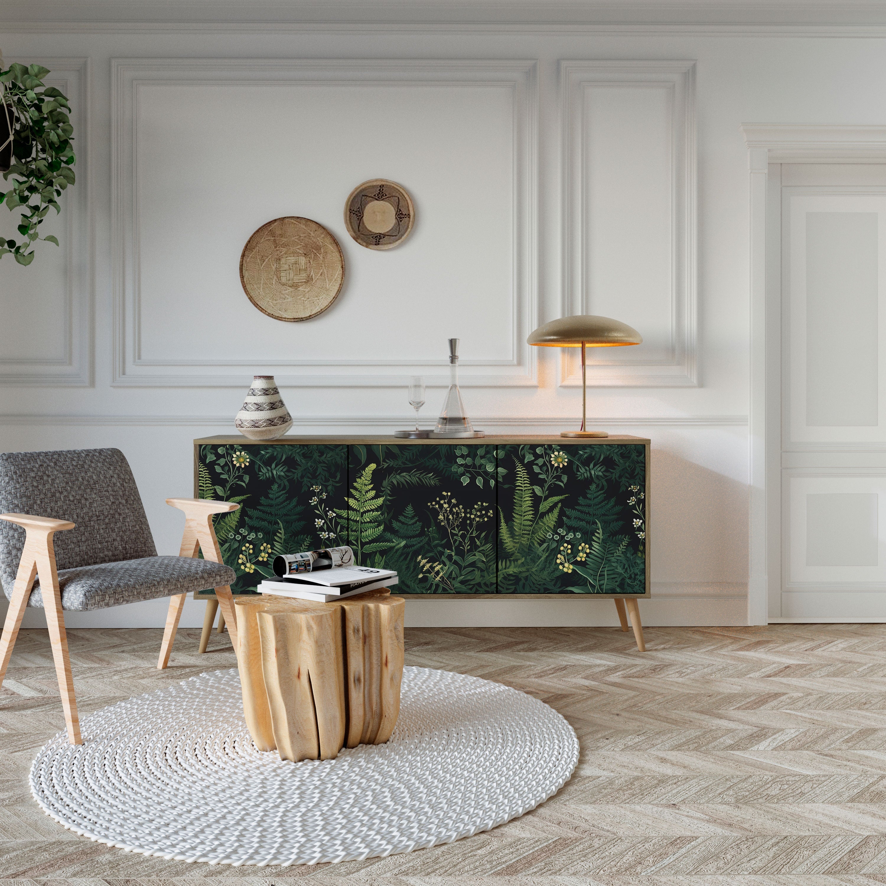 FERN FLOWERS 3-türiges Sideboard in Eichenoptik