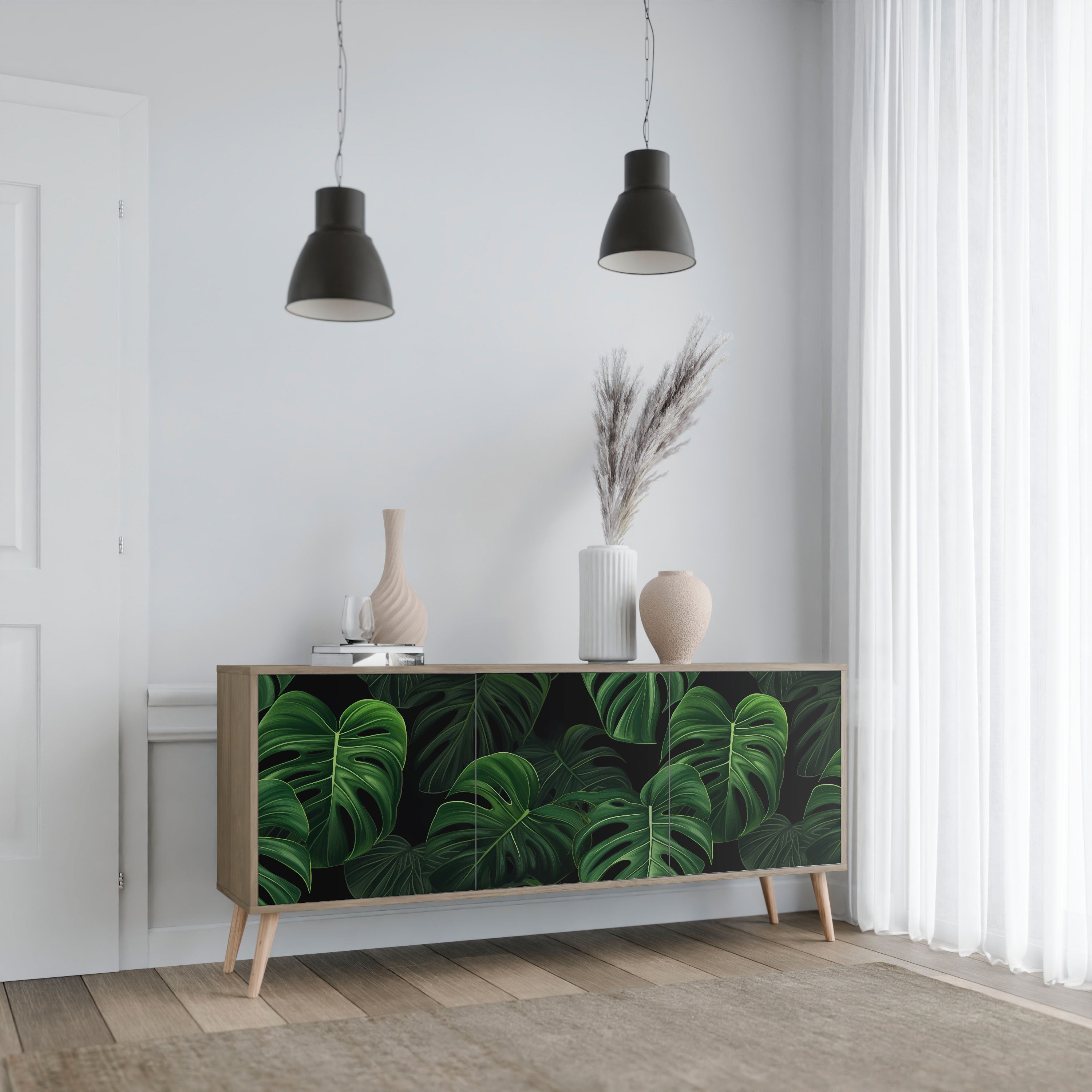 INFINITE MONSTERA 3-türiges Sideboard in Eichenoptik