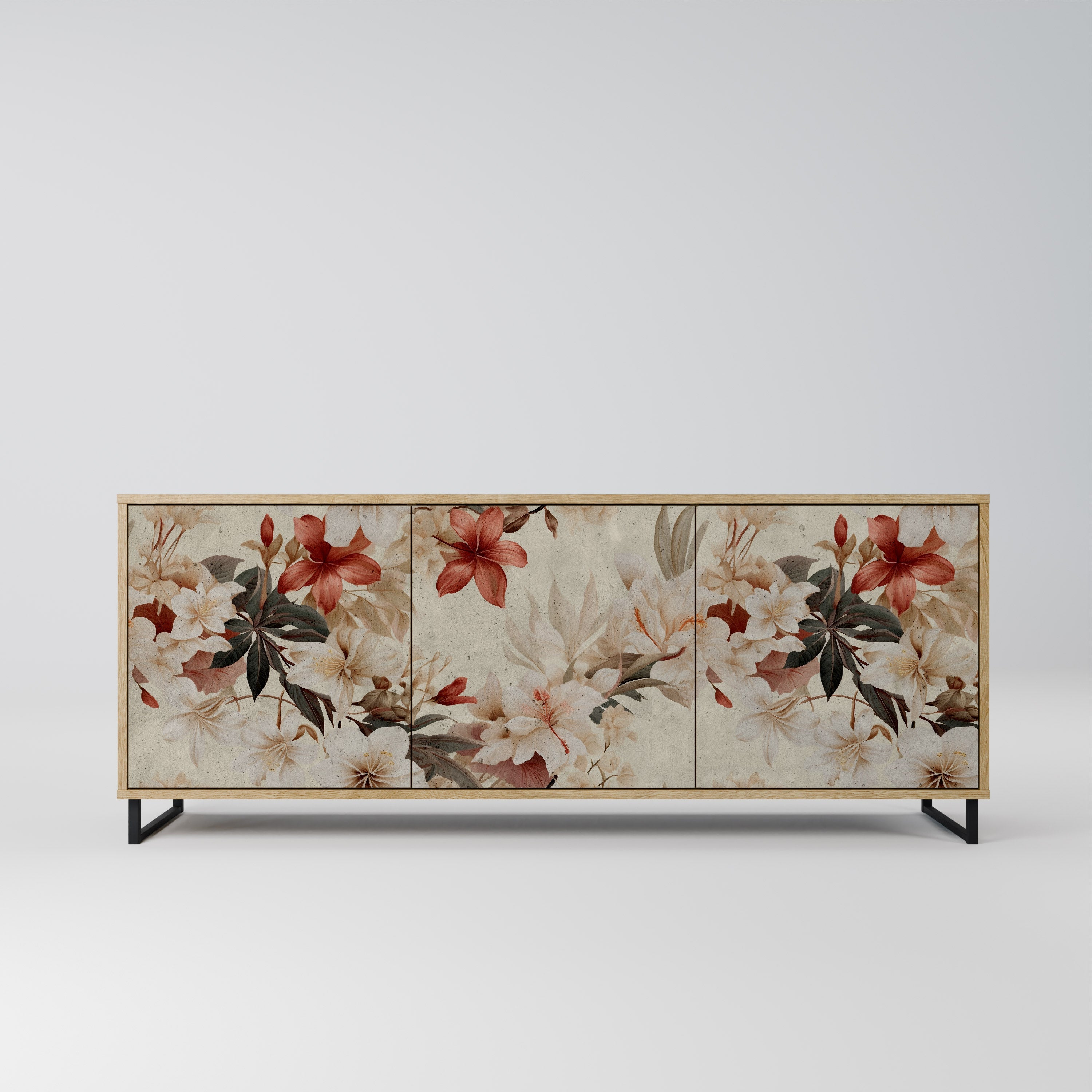 PETAL HARMONY 3-türiges Sideboard in Eichenoptik