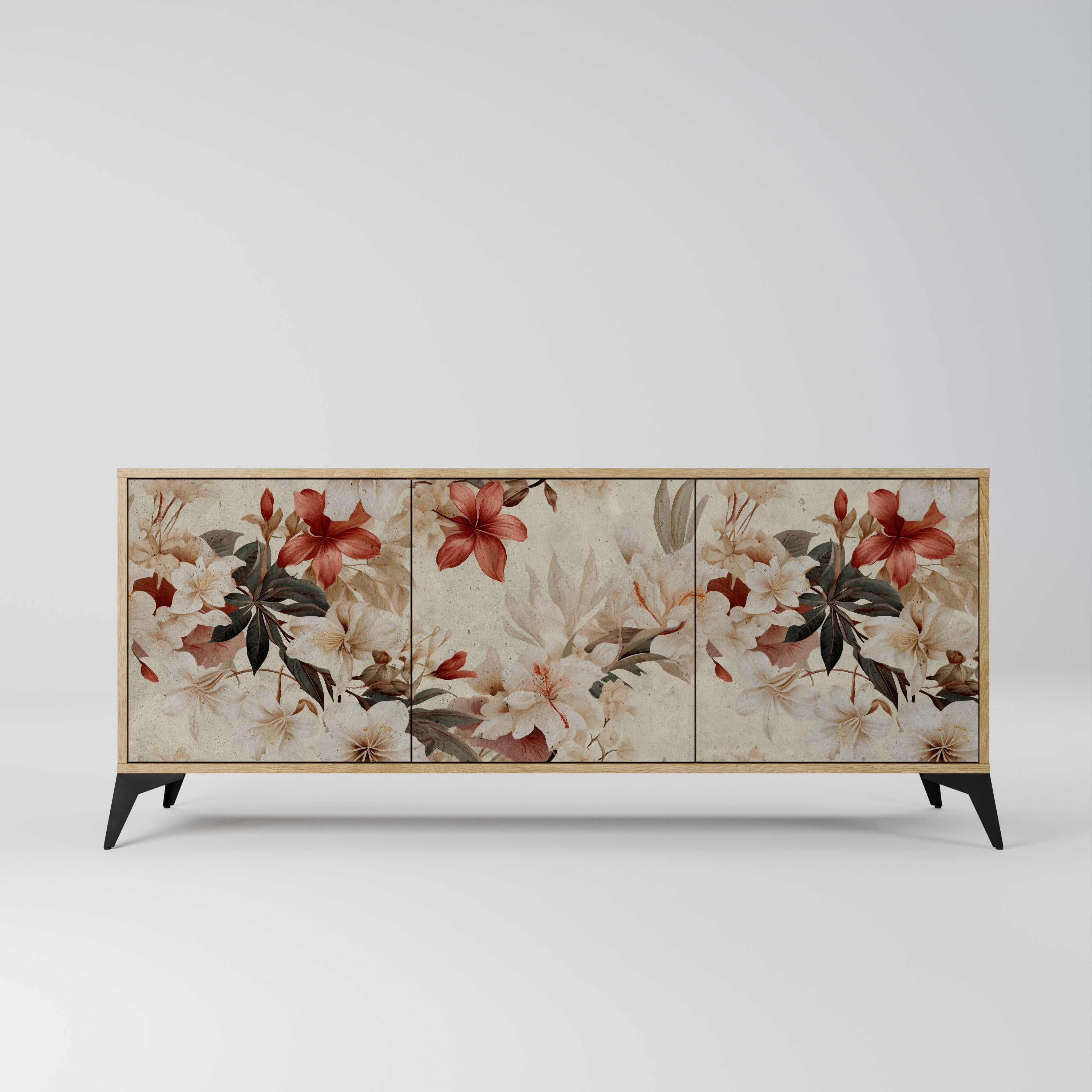 PETAL HARMONY 3-türiges Sideboard in Eichenoptik