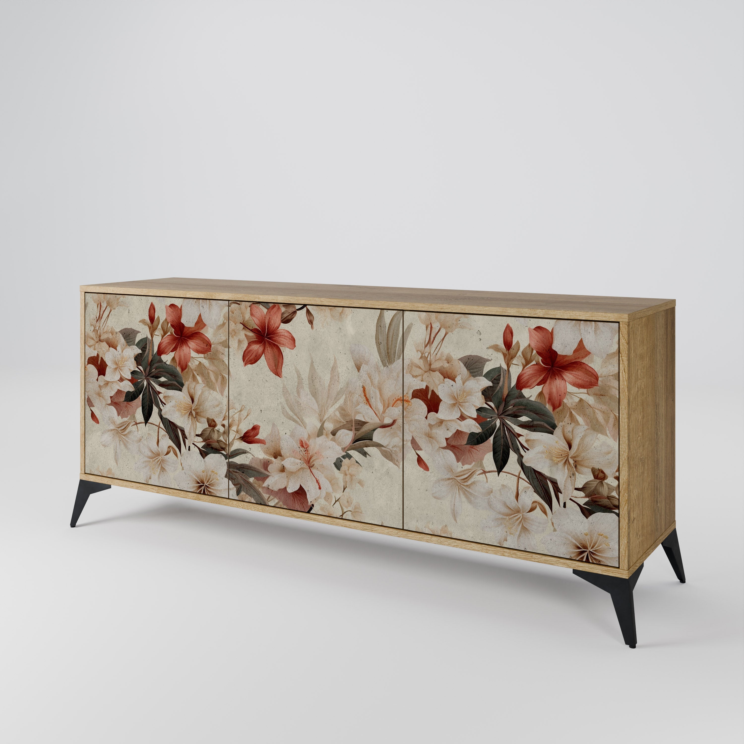 PETAL HARMONY 3-türiges Sideboard in Eichenoptik