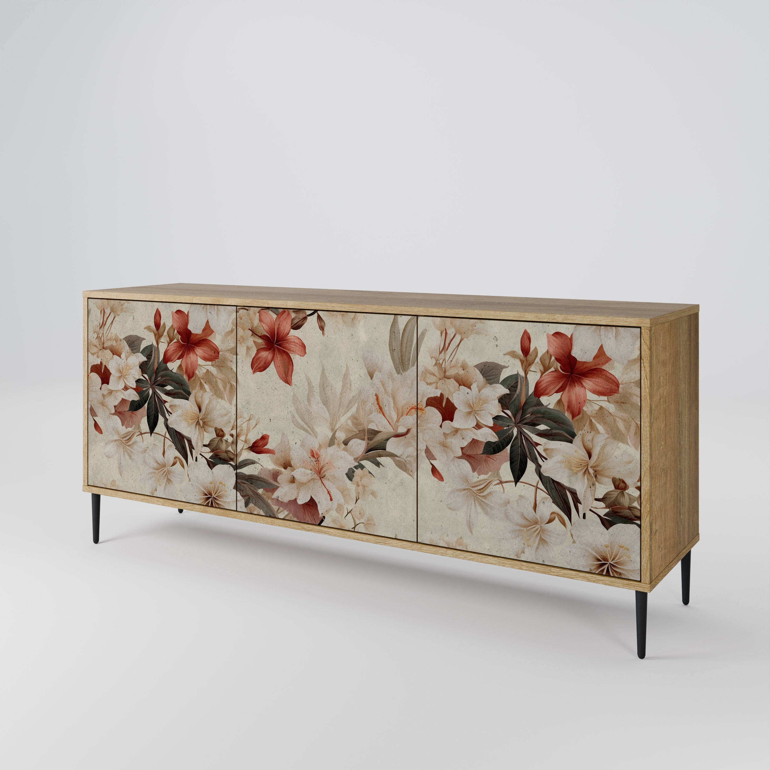 PETAL HARMONY 3-türiges Sideboard in Eichenoptik