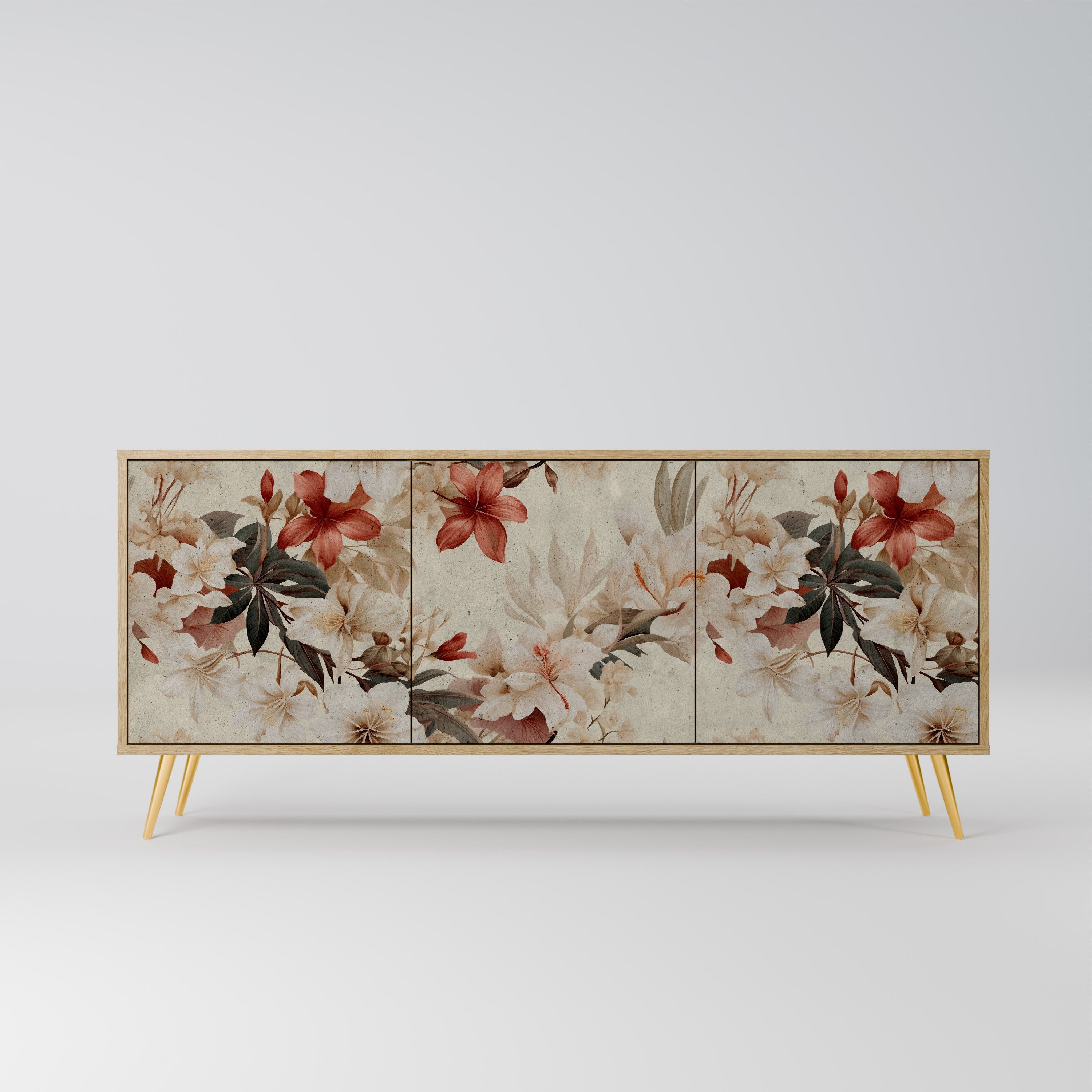 PETAL HARMONY 3-türiges Sideboard in Eichenoptik