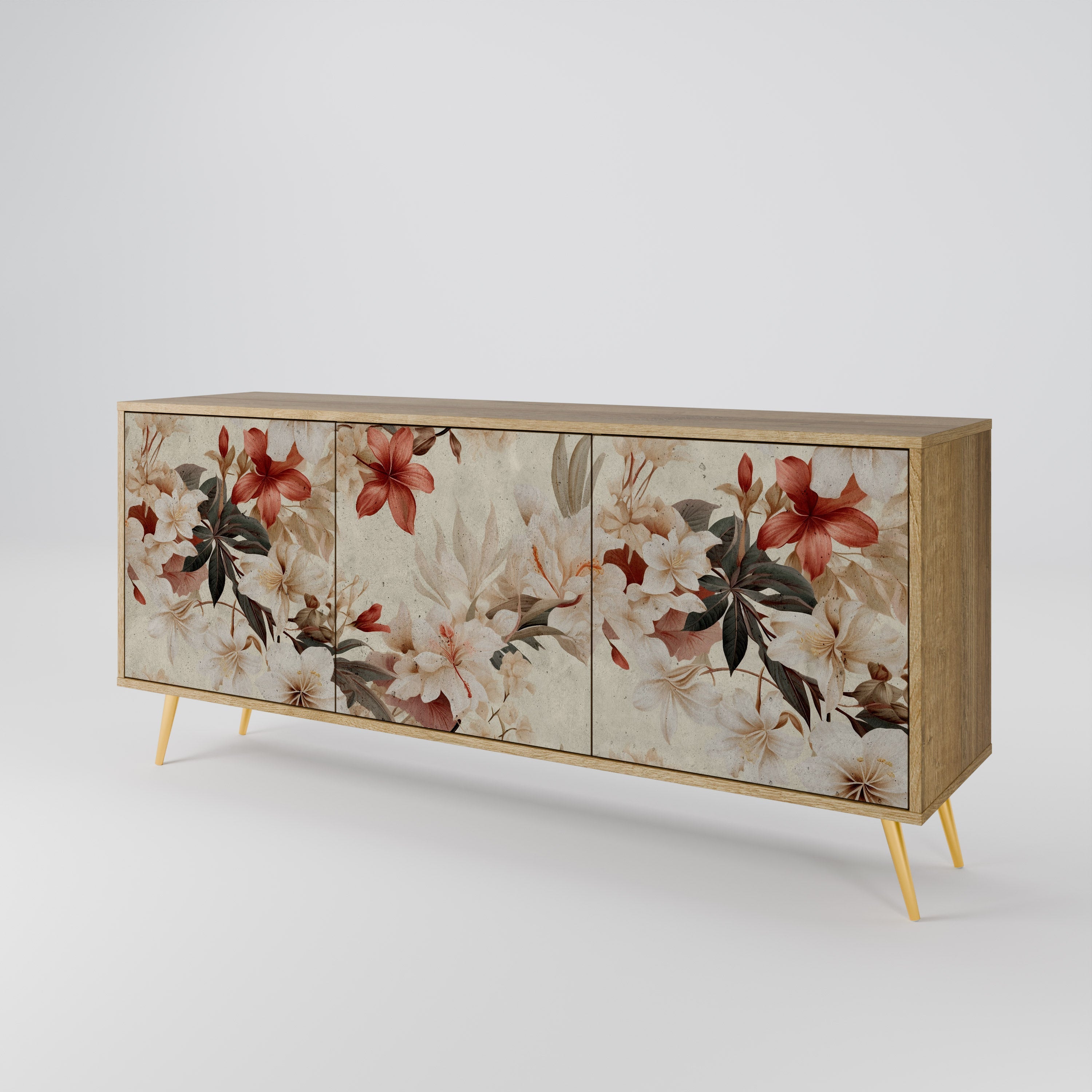 PETAL HARMONY 3-türiges Sideboard in Eichenoptik