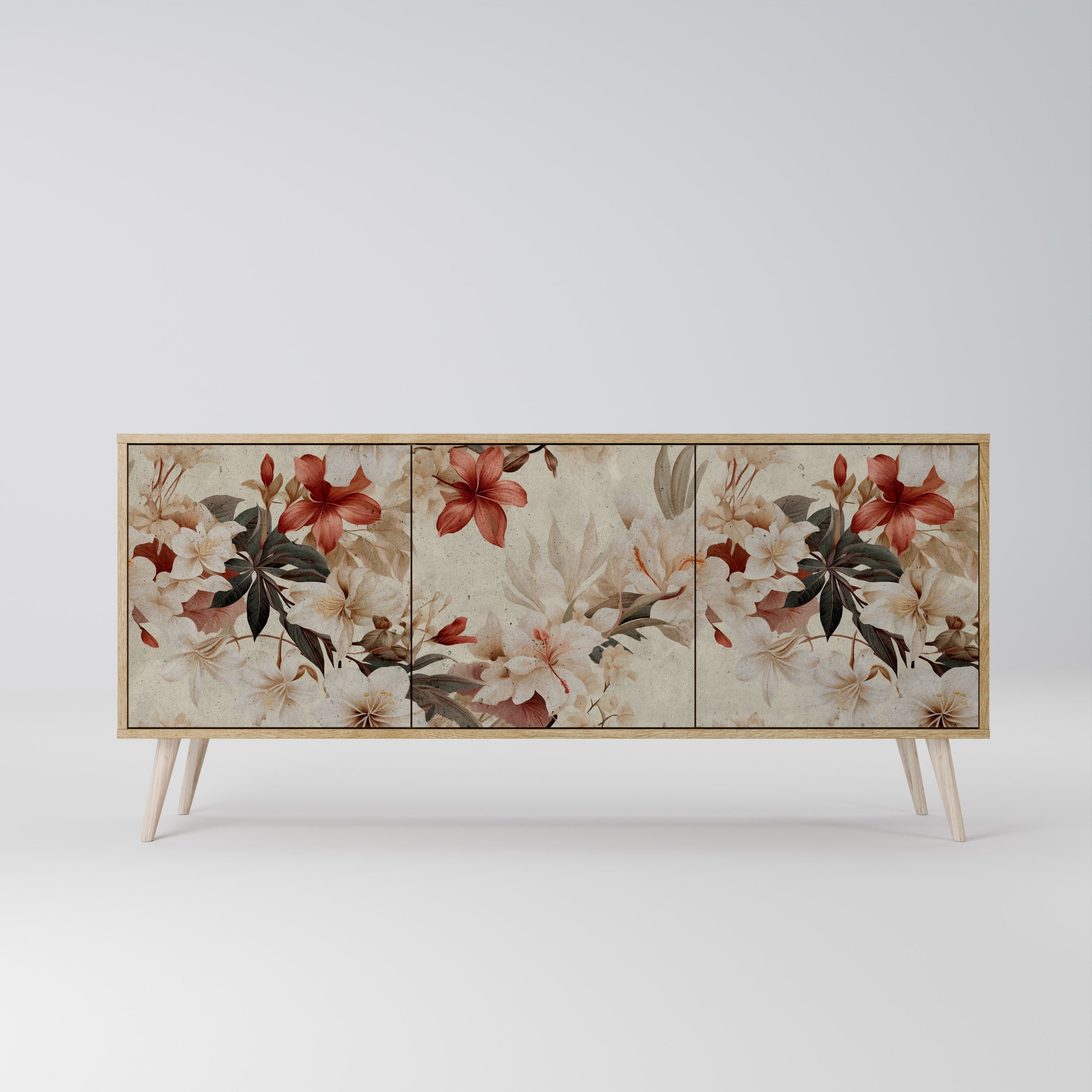 PETAL HARMONY 3-türiges Sideboard in Eichenoptik