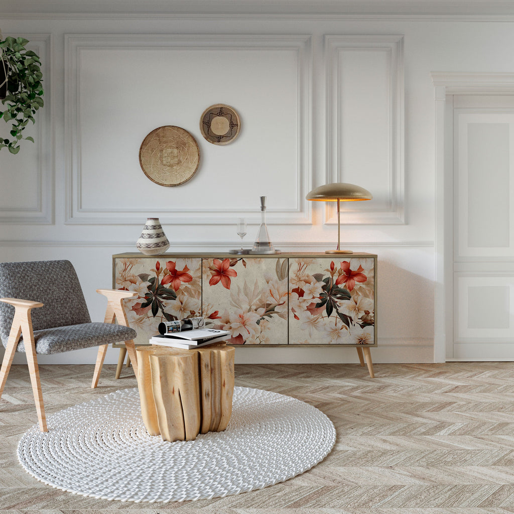 PETAL HARMONY 3-türiges Sideboard in Eichenoptik