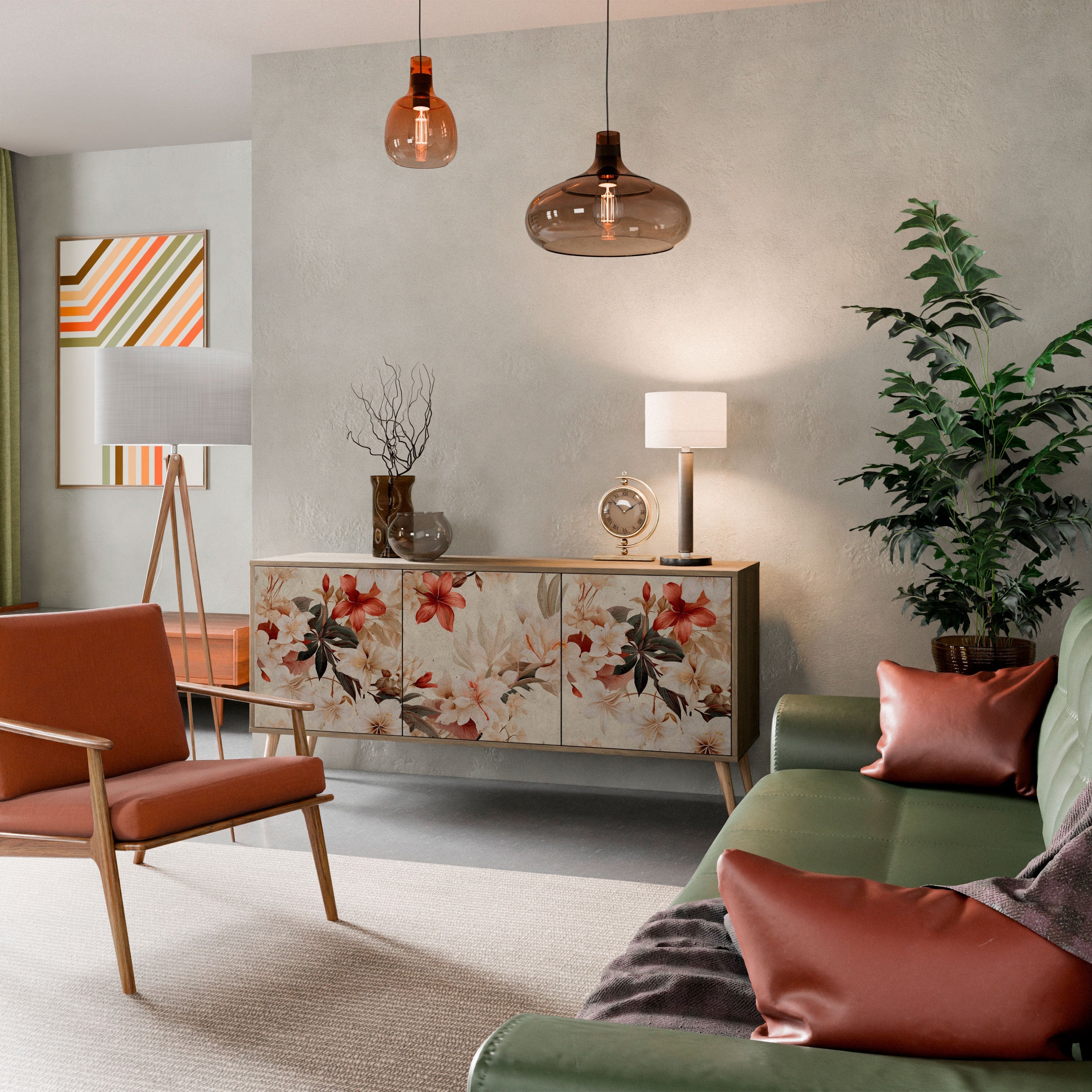 PETAL HARMONY 3-türiges Sideboard in Eichenoptik