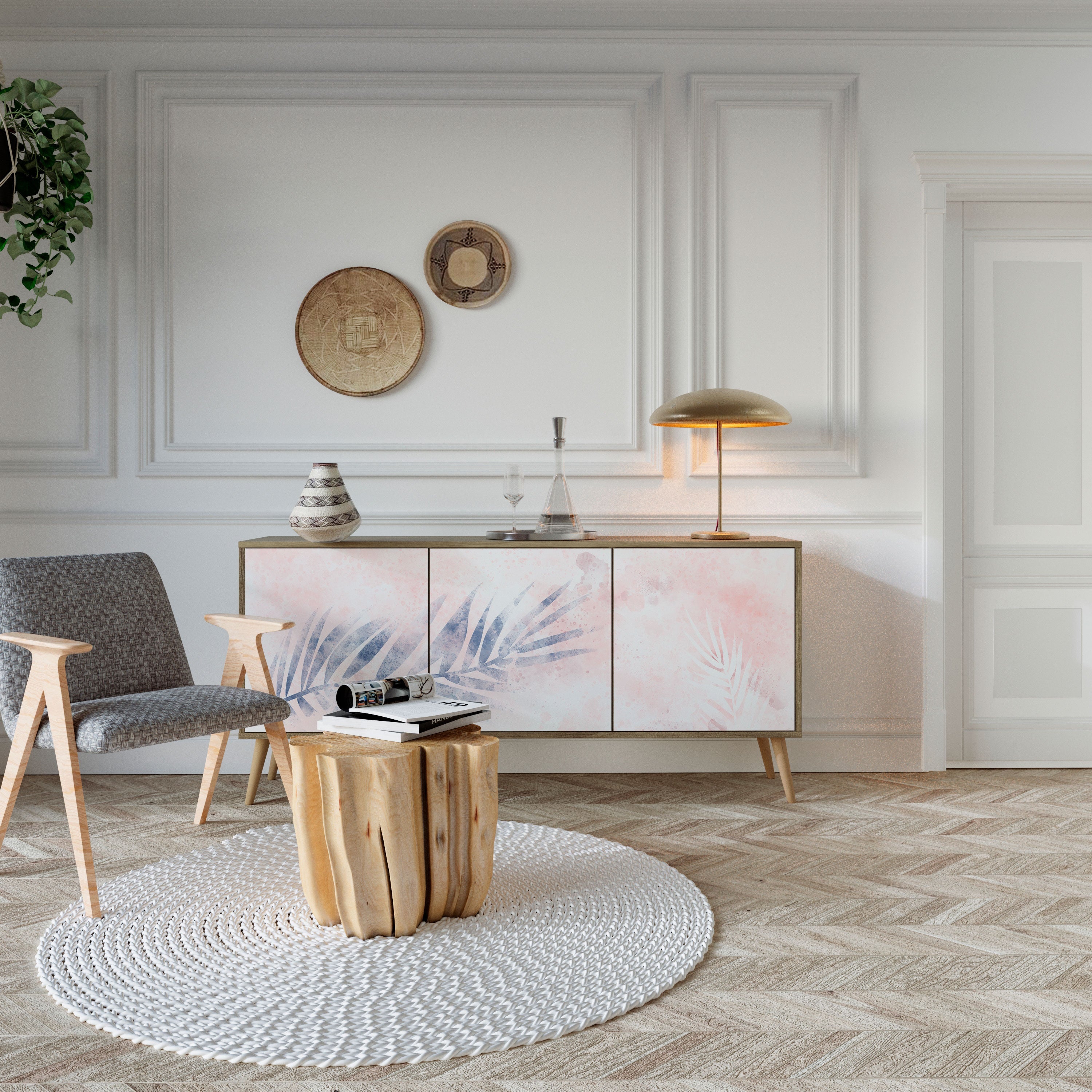 TIMELESS FLOAT 3-türiges Sideboard in Eichenoptik
