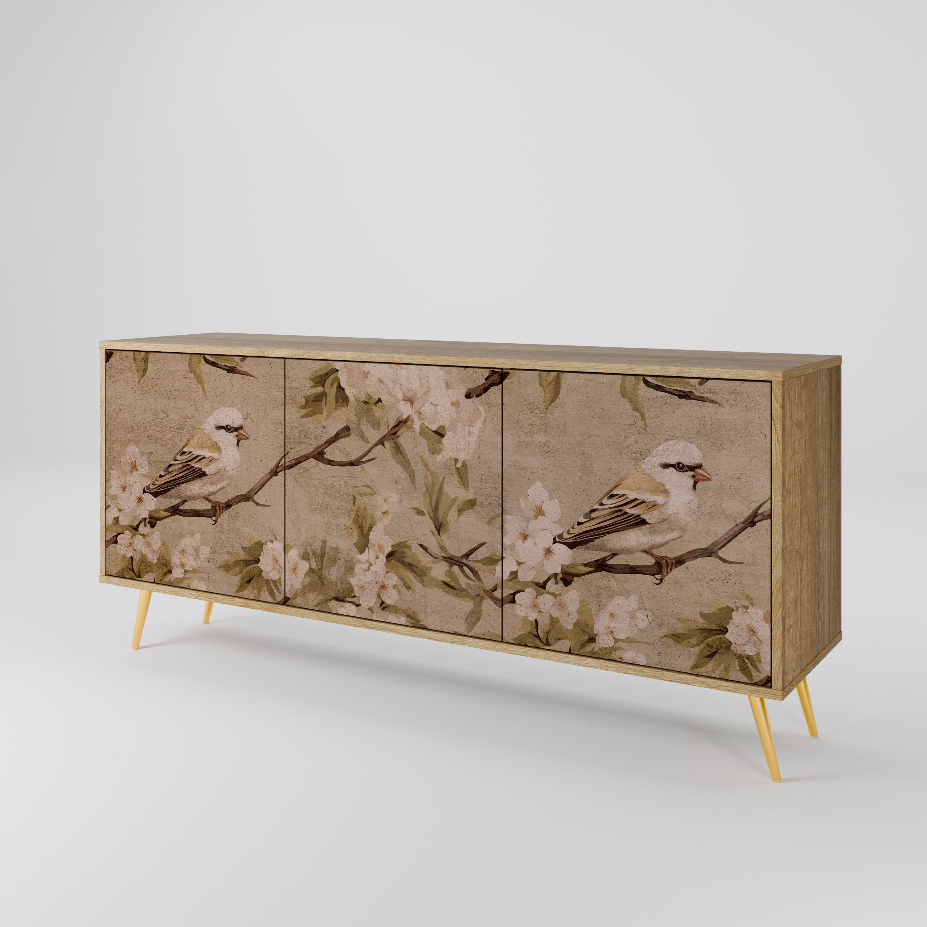 PETAL DISTINGUISH 3-türiges Sideboard in Eichenoptik