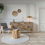 PETAL DISTINGUISH Sideboard mit 3 Türen in Eiche-Optik