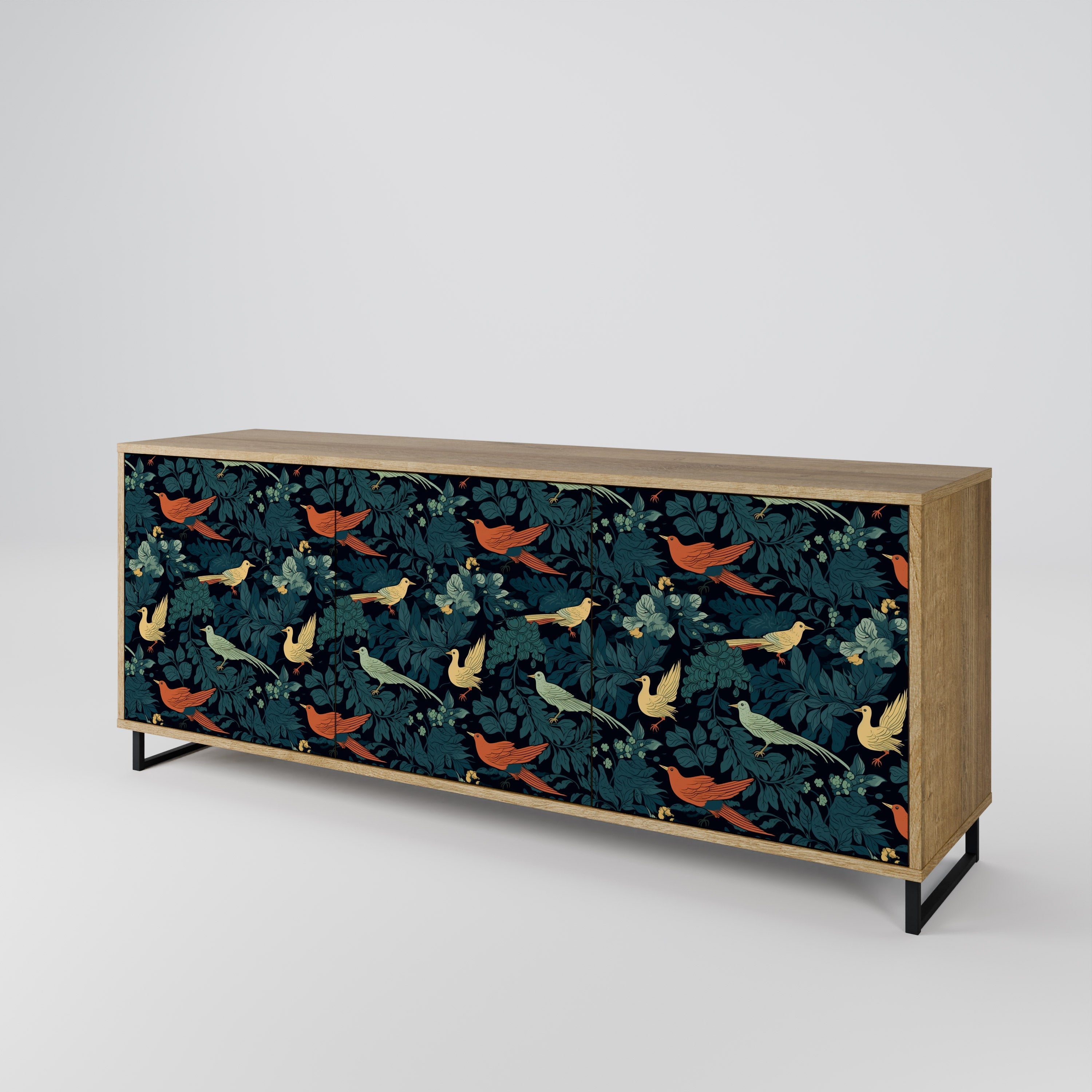 FOWL ORNAMENT 3-türiges Sideboard in Eichenoptik
