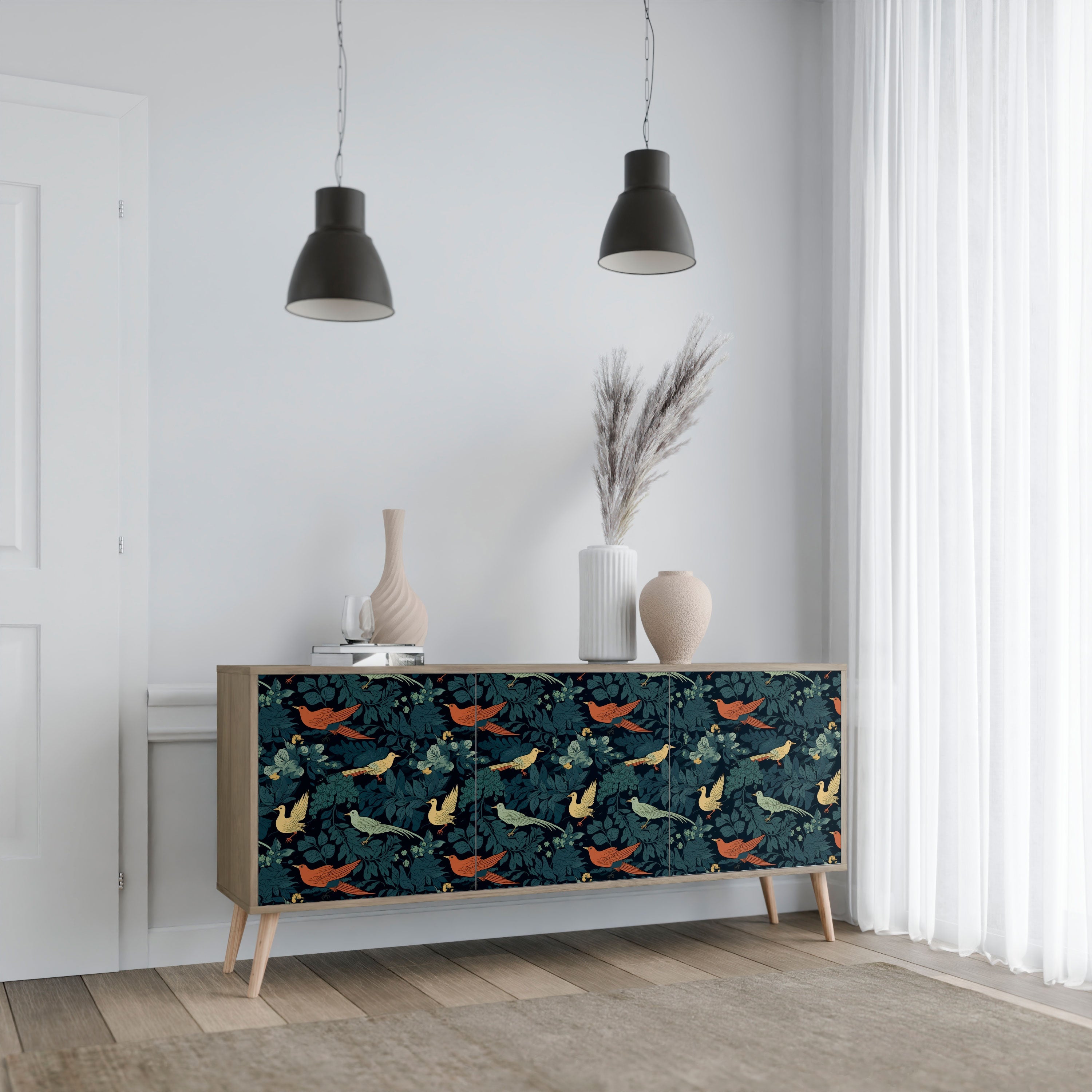 FOWL ORNAMENT 3-türiges Sideboard in Eichenoptik