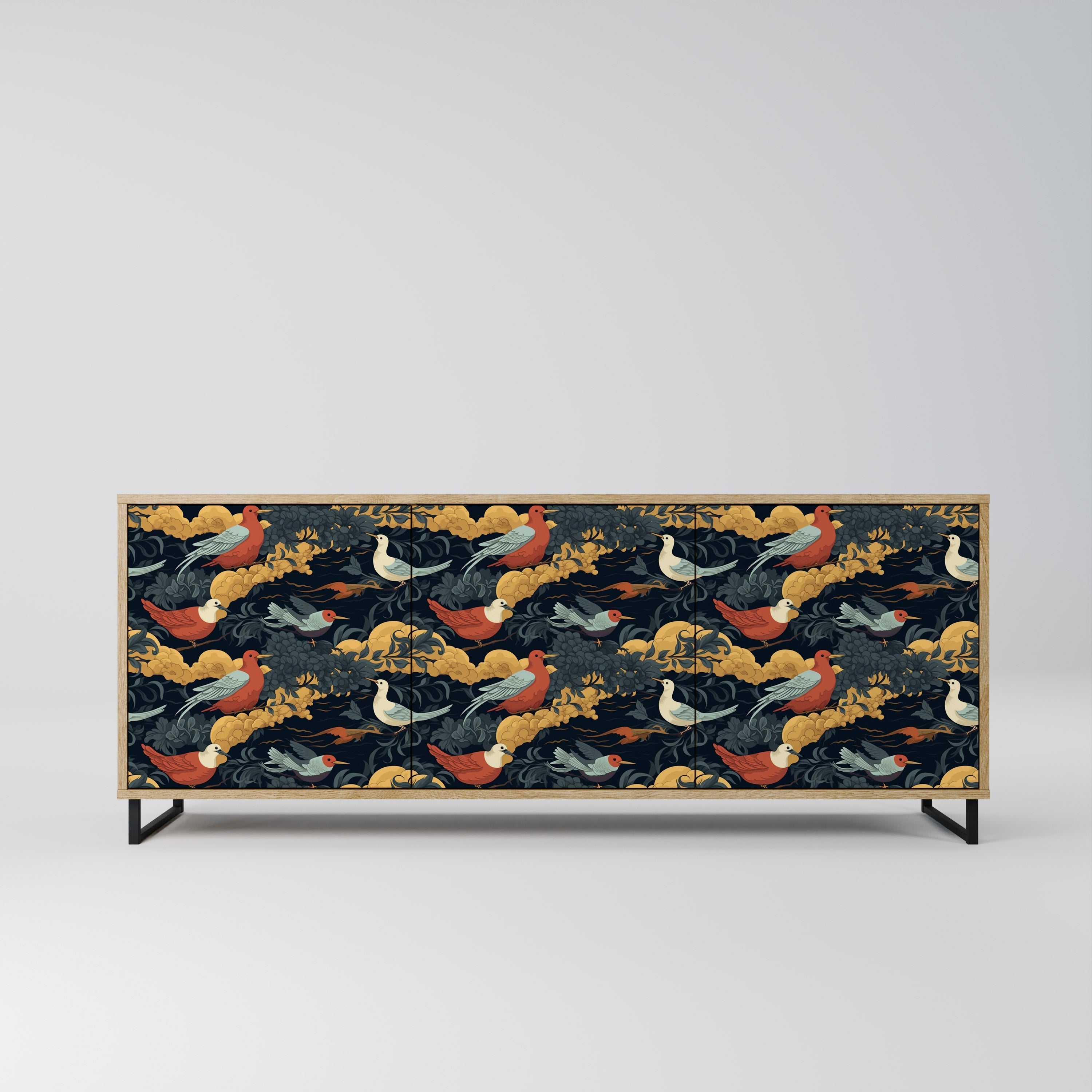 FOWLY DAZE 3-türiges Sideboard in Eichenoptik