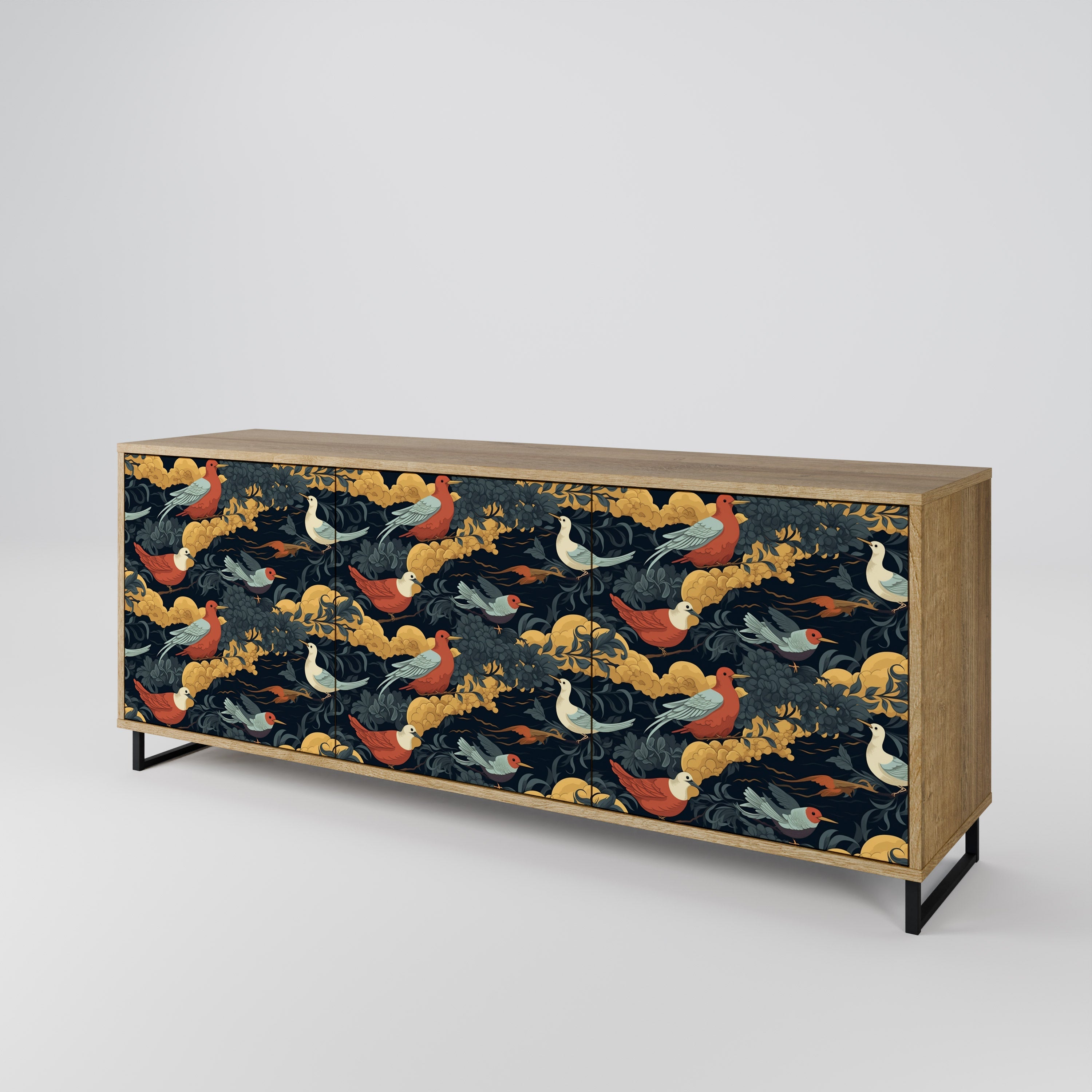 FOWLY DAZE 3-türiges Sideboard in Eichenoptik