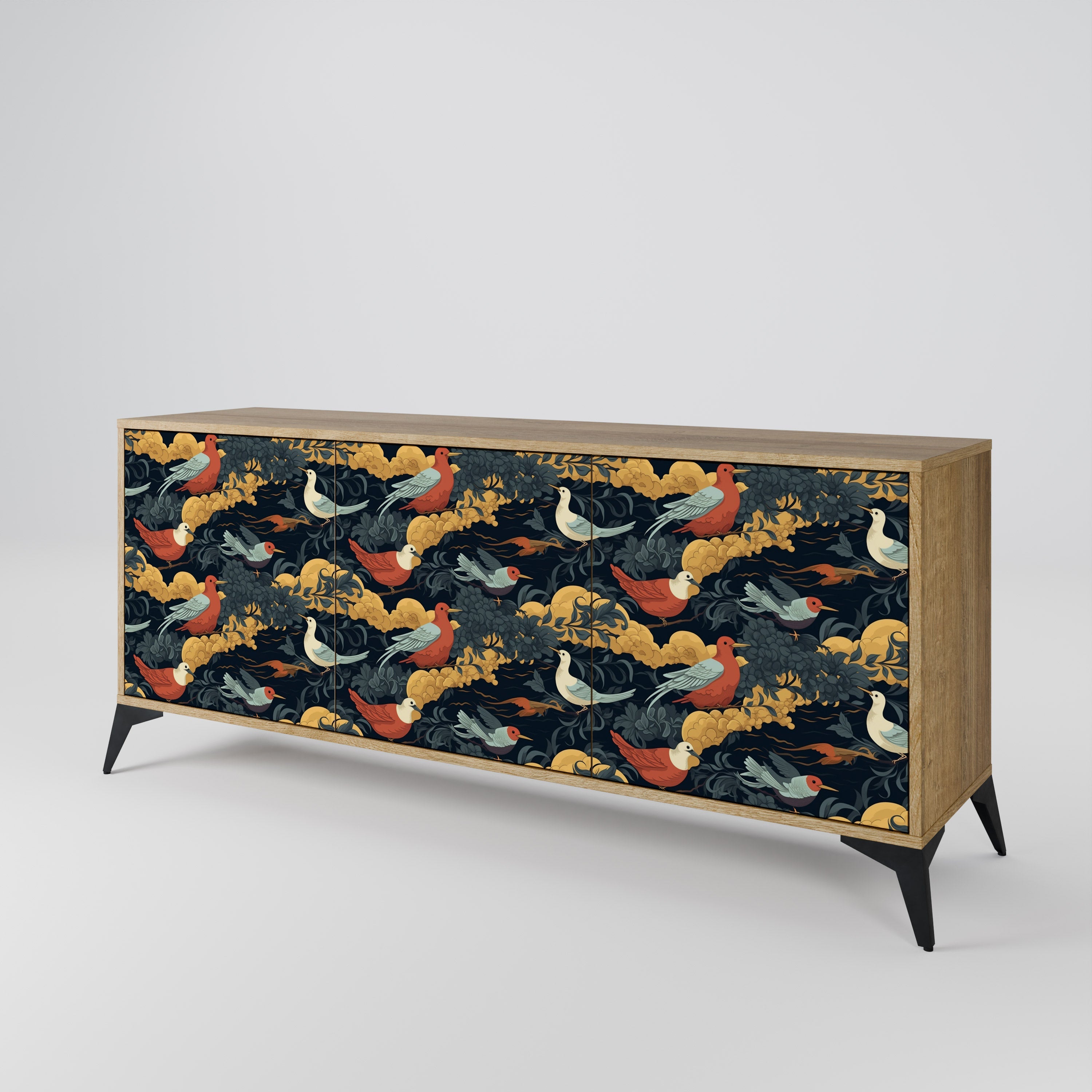 FOWLY DAZE 3-türiges Sideboard in Eichenoptik