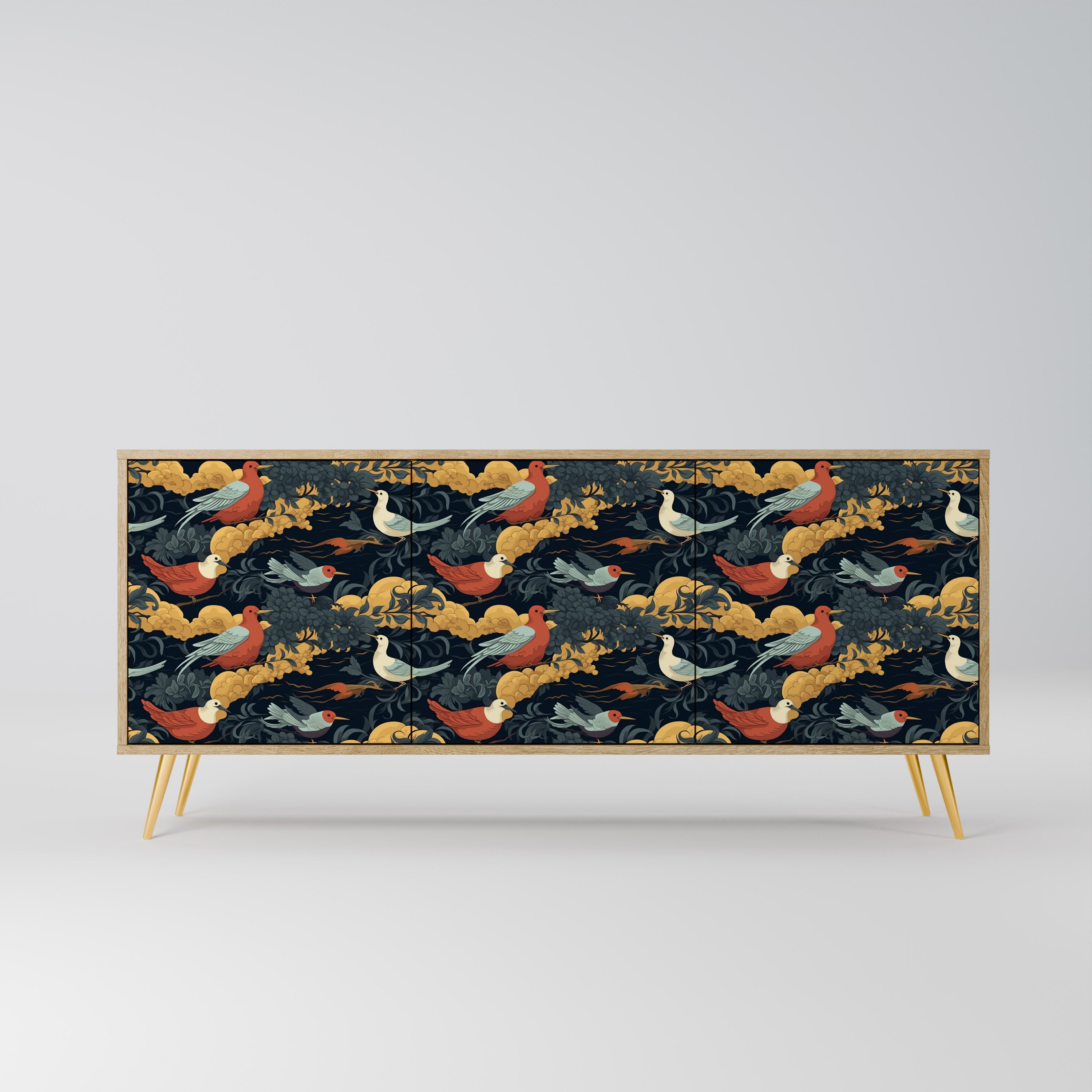 FOWLY DAZE 3-türiges Sideboard in Eichenoptik