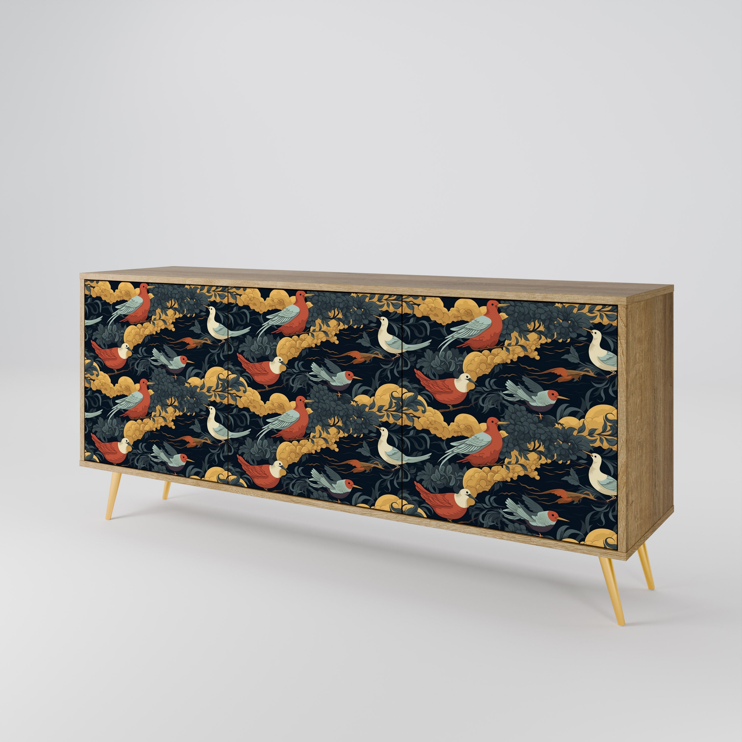 FOWLY DAZE 3-türiges Sideboard in Eichenoptik