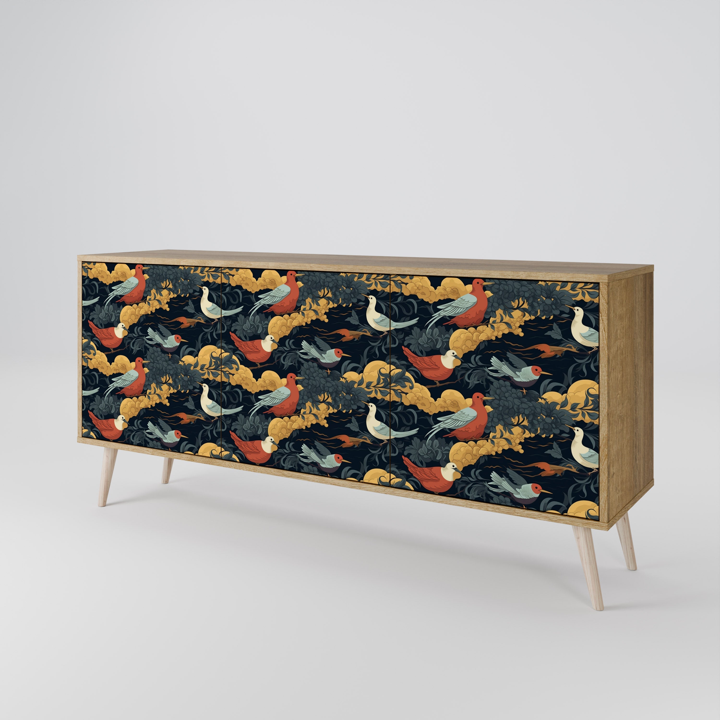 FOWLY DAZE 3-türiges Sideboard in Eichenoptik