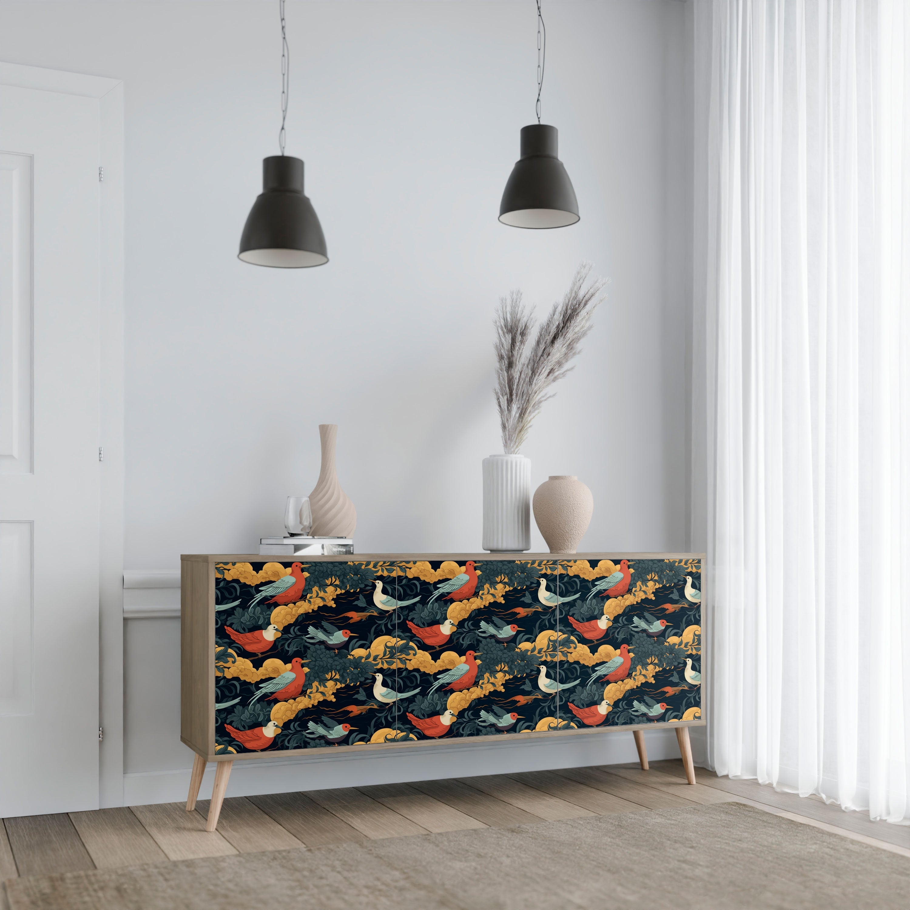 FOWLY DAZE 3-türiges Sideboard in Eichenoptik