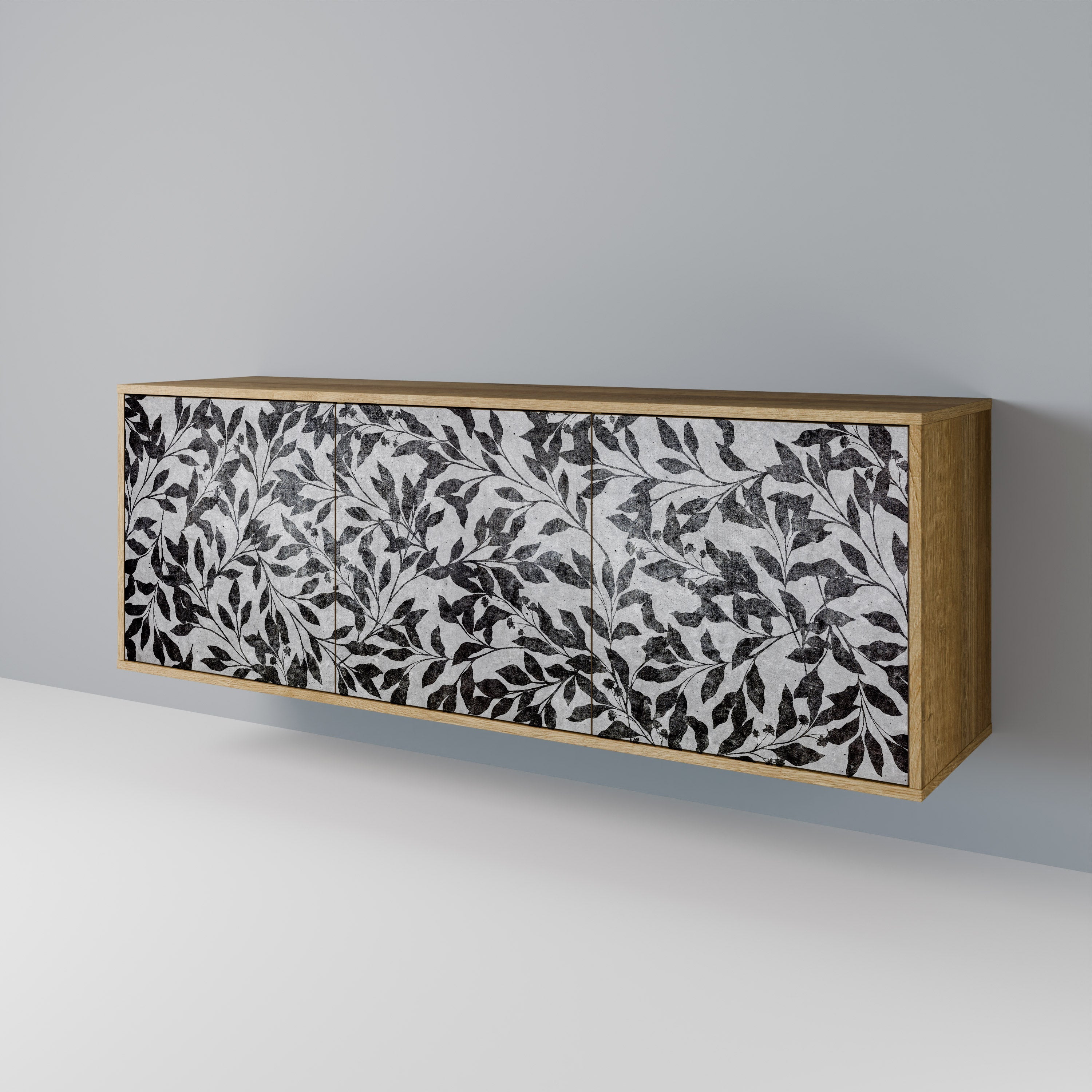 CHARCOAL SPROUT 3-türiges Sideboard in Eichenoptik