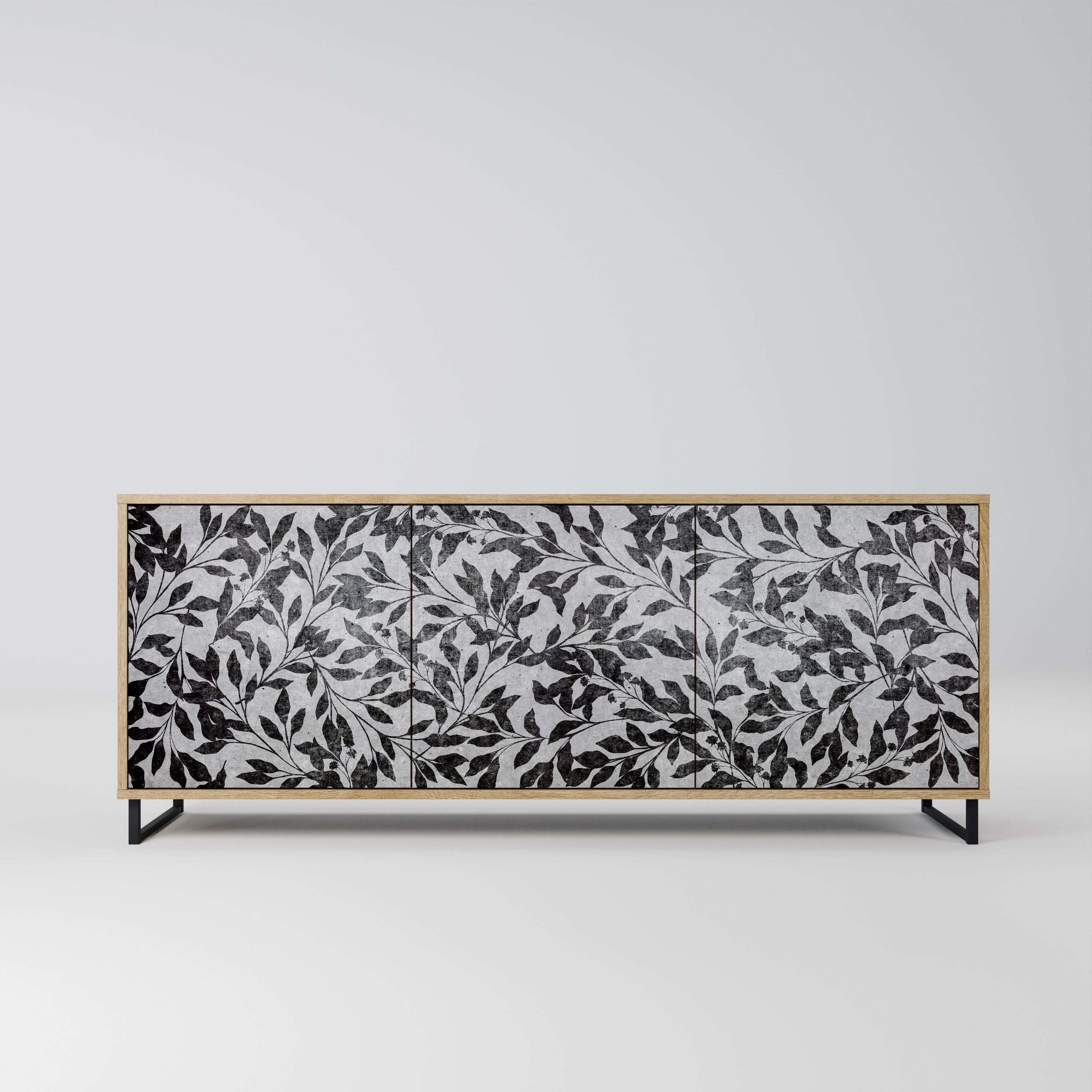 CHARCOAL SPROUT 3-türiges Sideboard in Eichenoptik