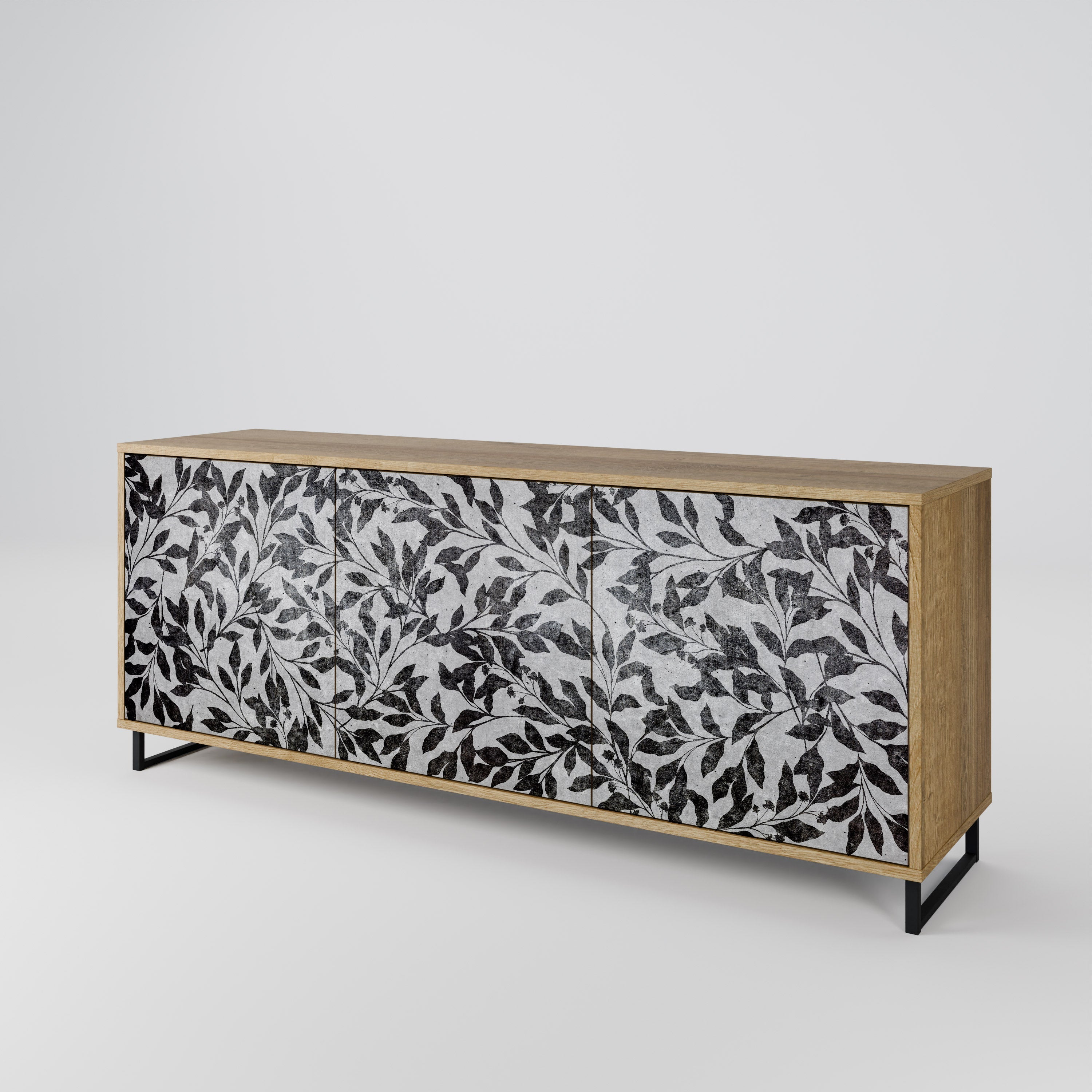 CHARCOAL SPROUT 3-türiges Sideboard in Eichenoptik