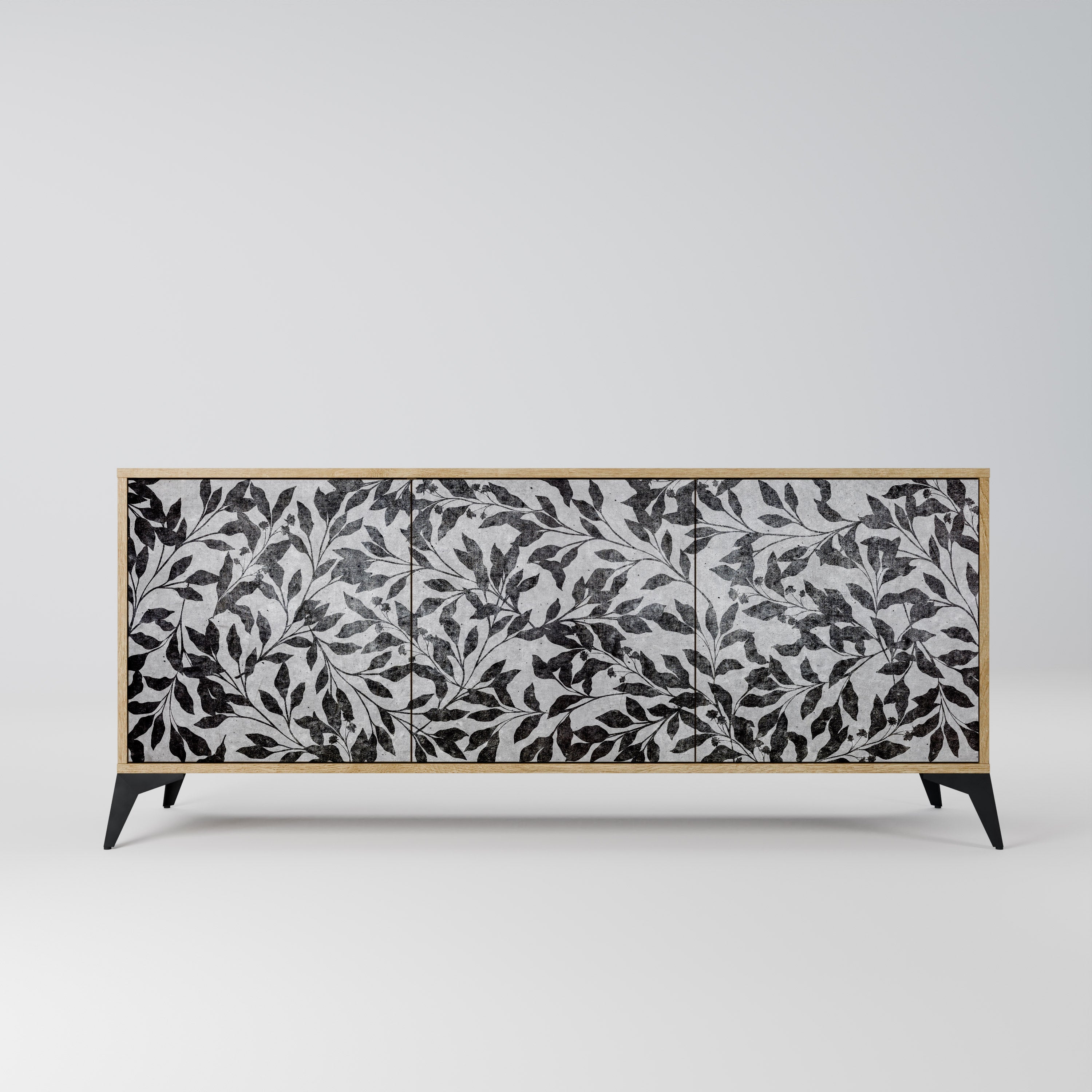 CHARCOAL SPROUT 3-türiges Sideboard in Eichenoptik
