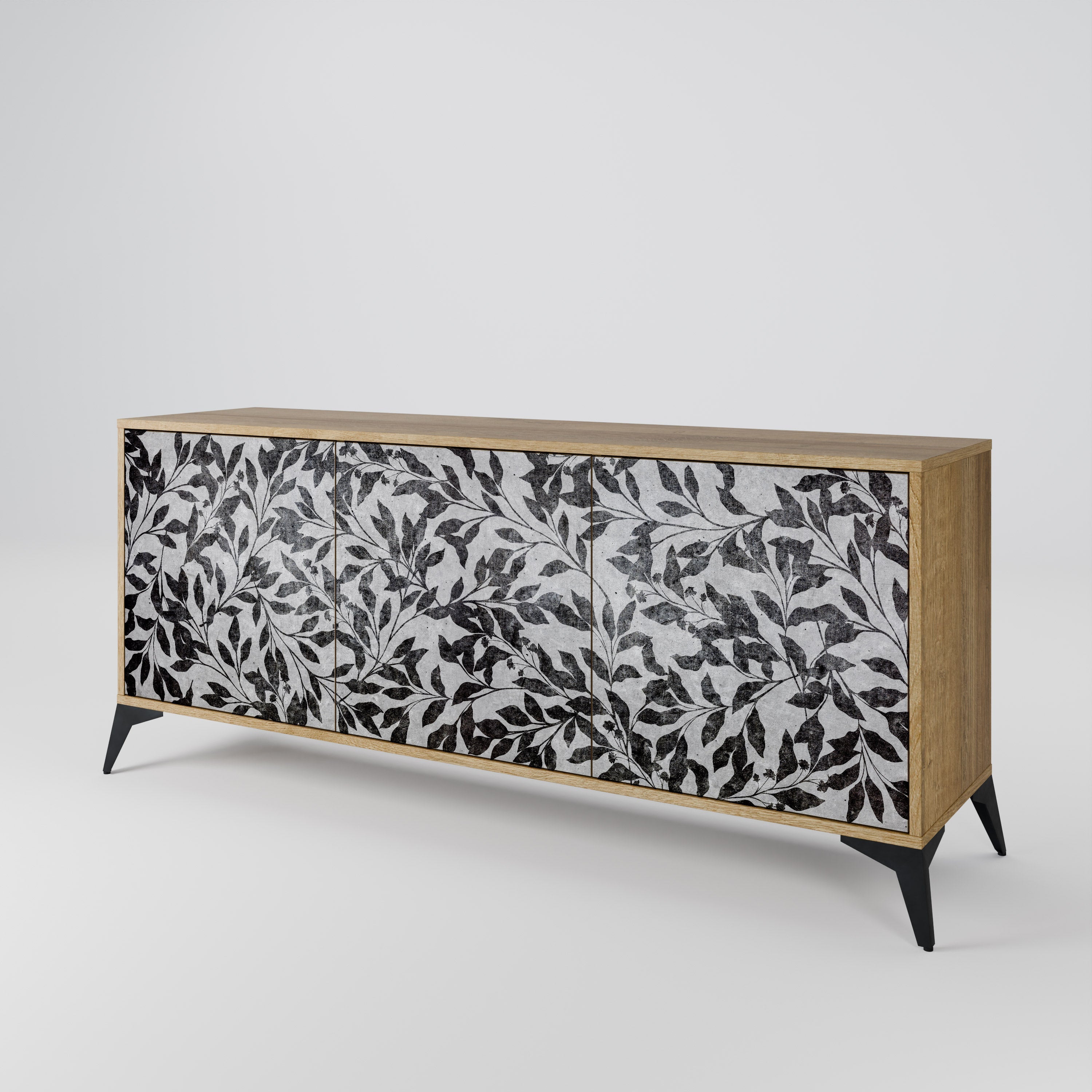 CHARCOAL SPROUT 3-türiges Sideboard in Eichenoptik