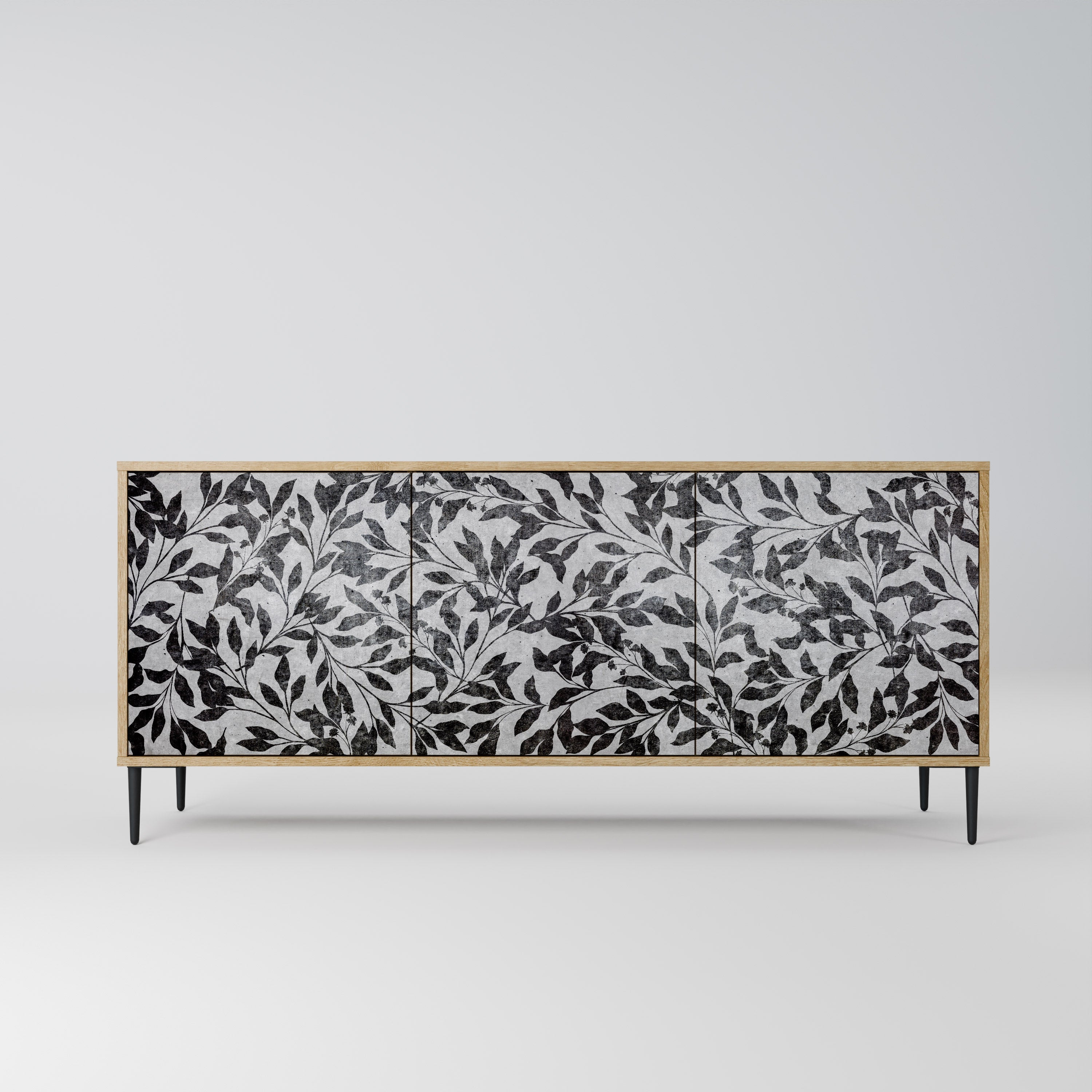 CHARCOAL SPROUT 3-türiges Sideboard in Eichenoptik