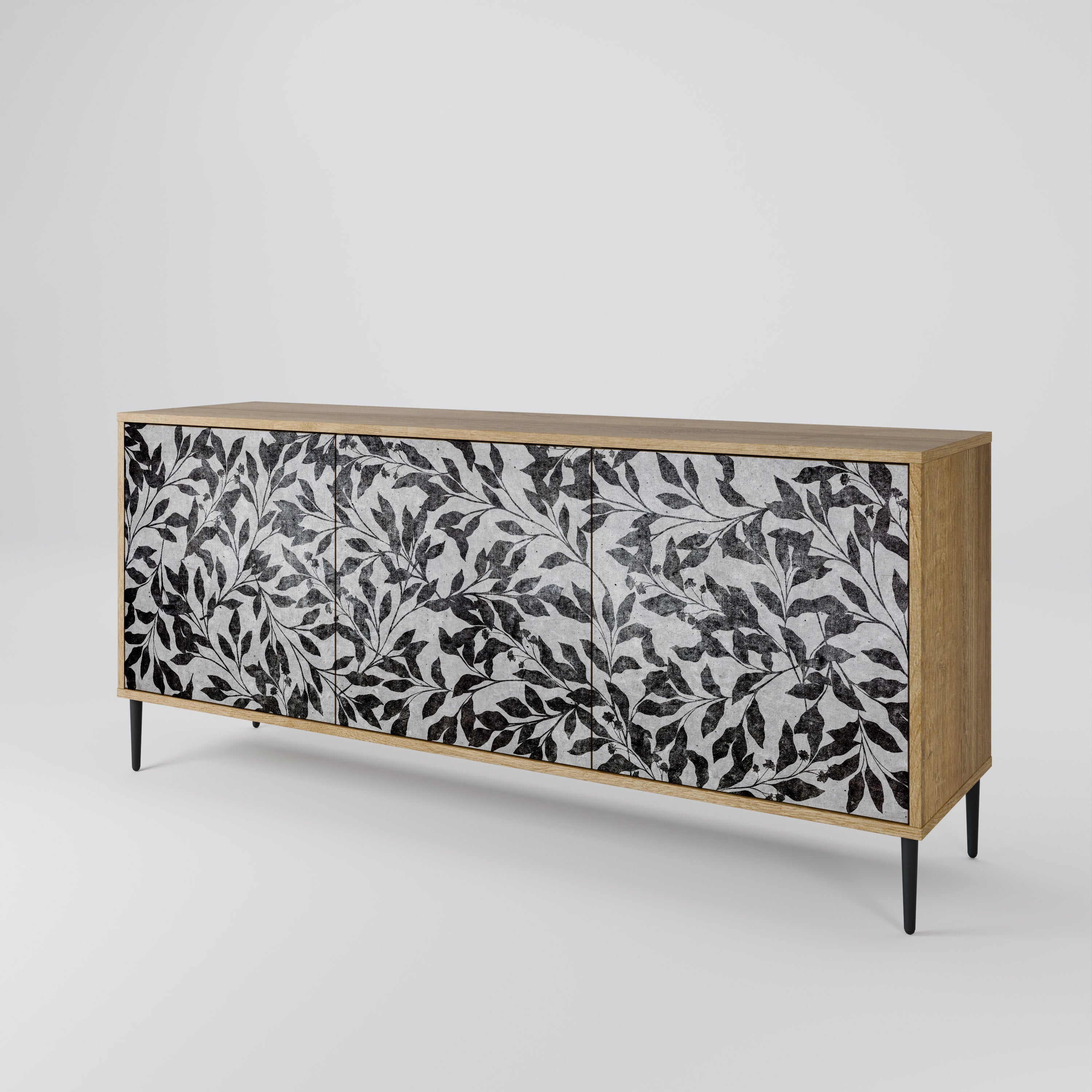 CHARCOAL SPROUT 3-türiges Sideboard in Eichenoptik
