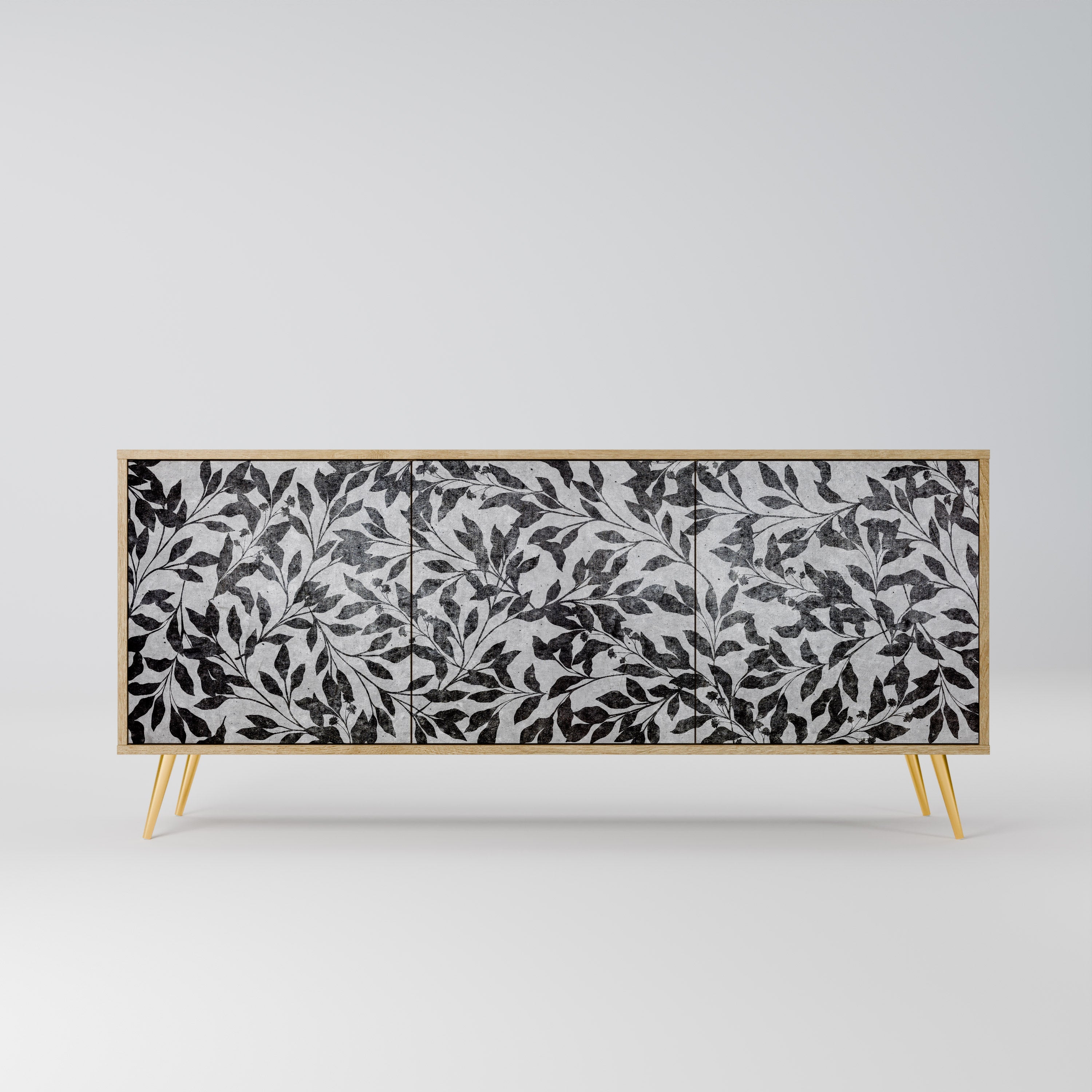 CHARCOAL SPROUT 3-türiges Sideboard in Eichenoptik