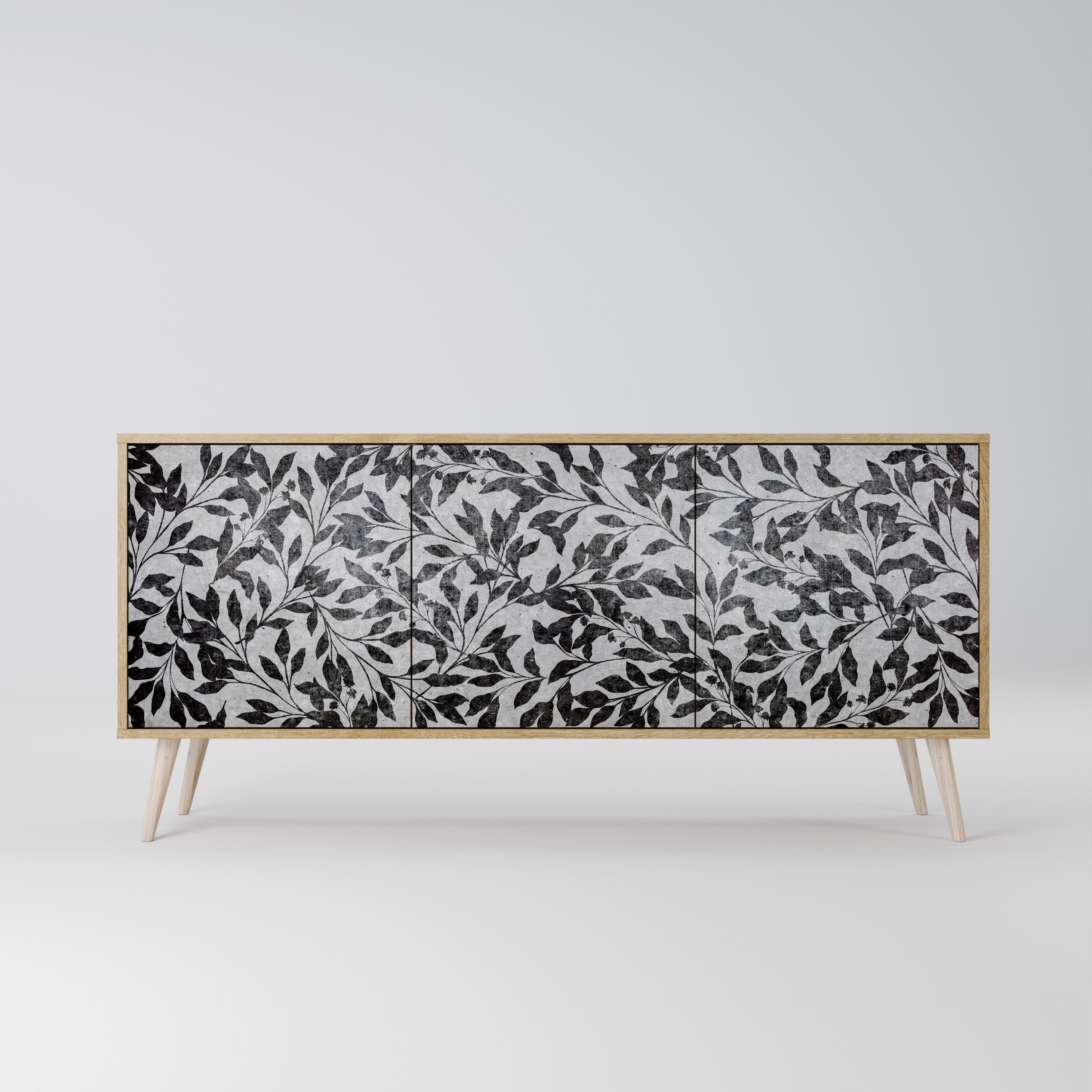 CHARCOAL SPROUT 3-türiges Sideboard in Eichenoptik