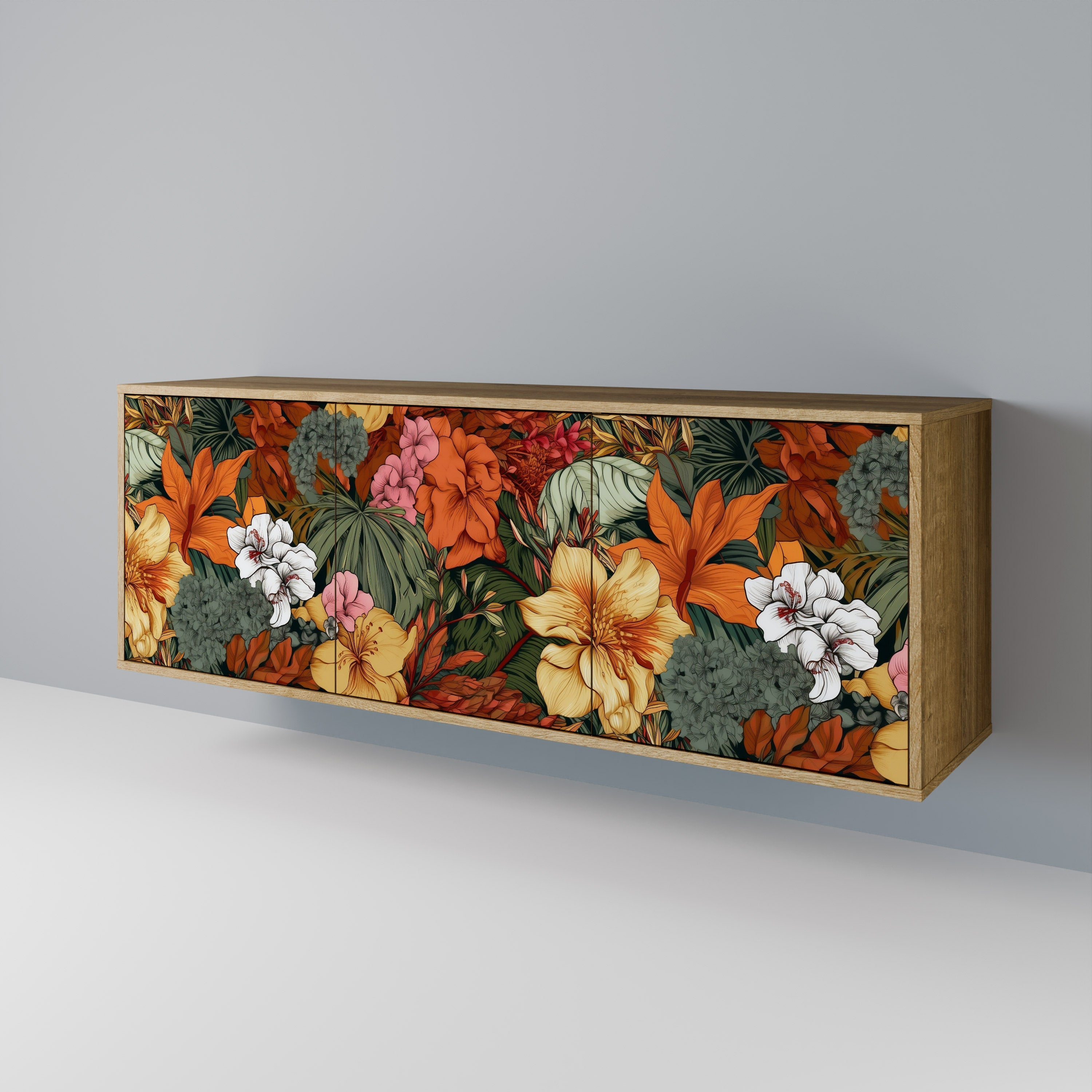 RADIANT FLORA 3-türiges Sideboard in Eichenoptik