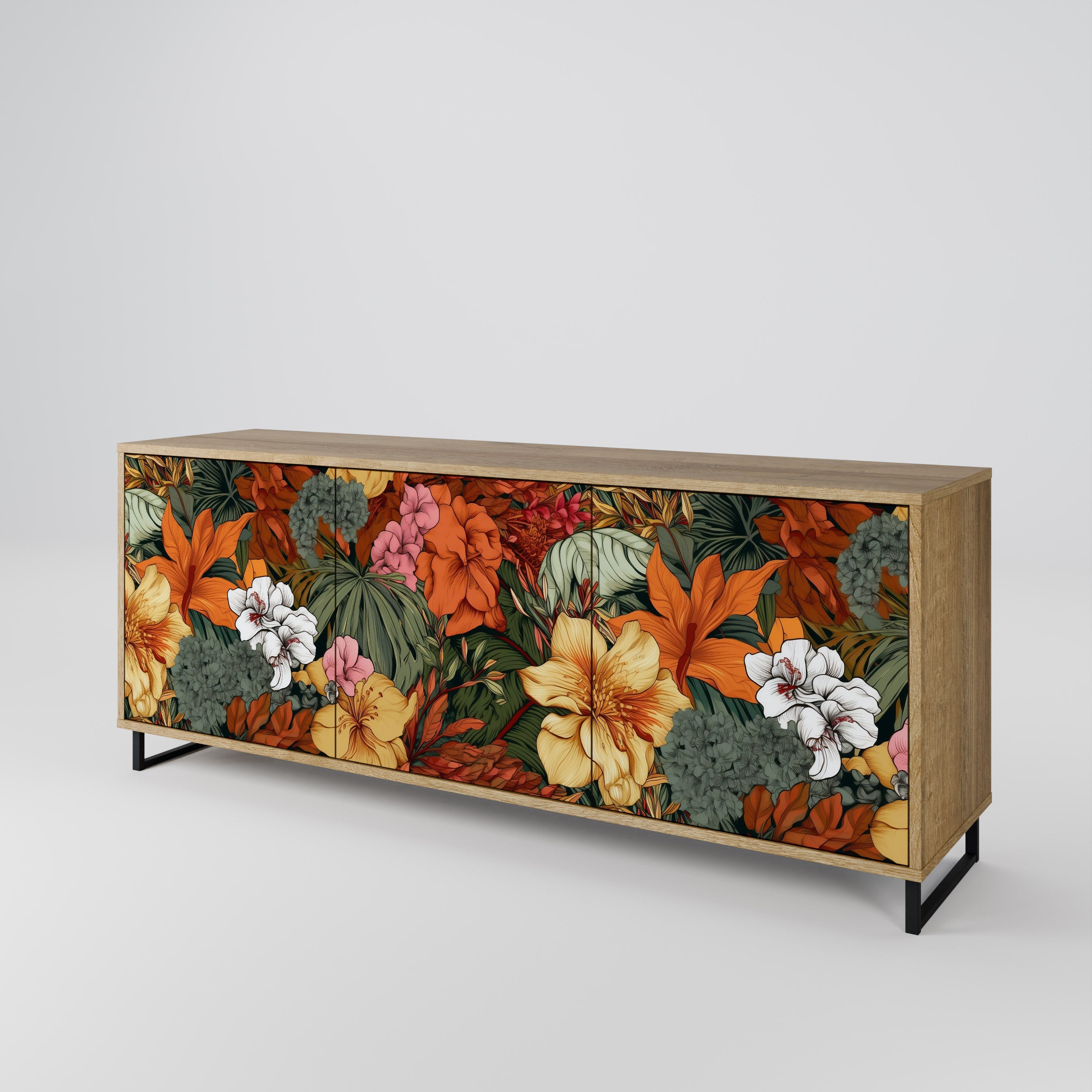 RADIANT FLORA 3-türiges Sideboard in Eichenoptik