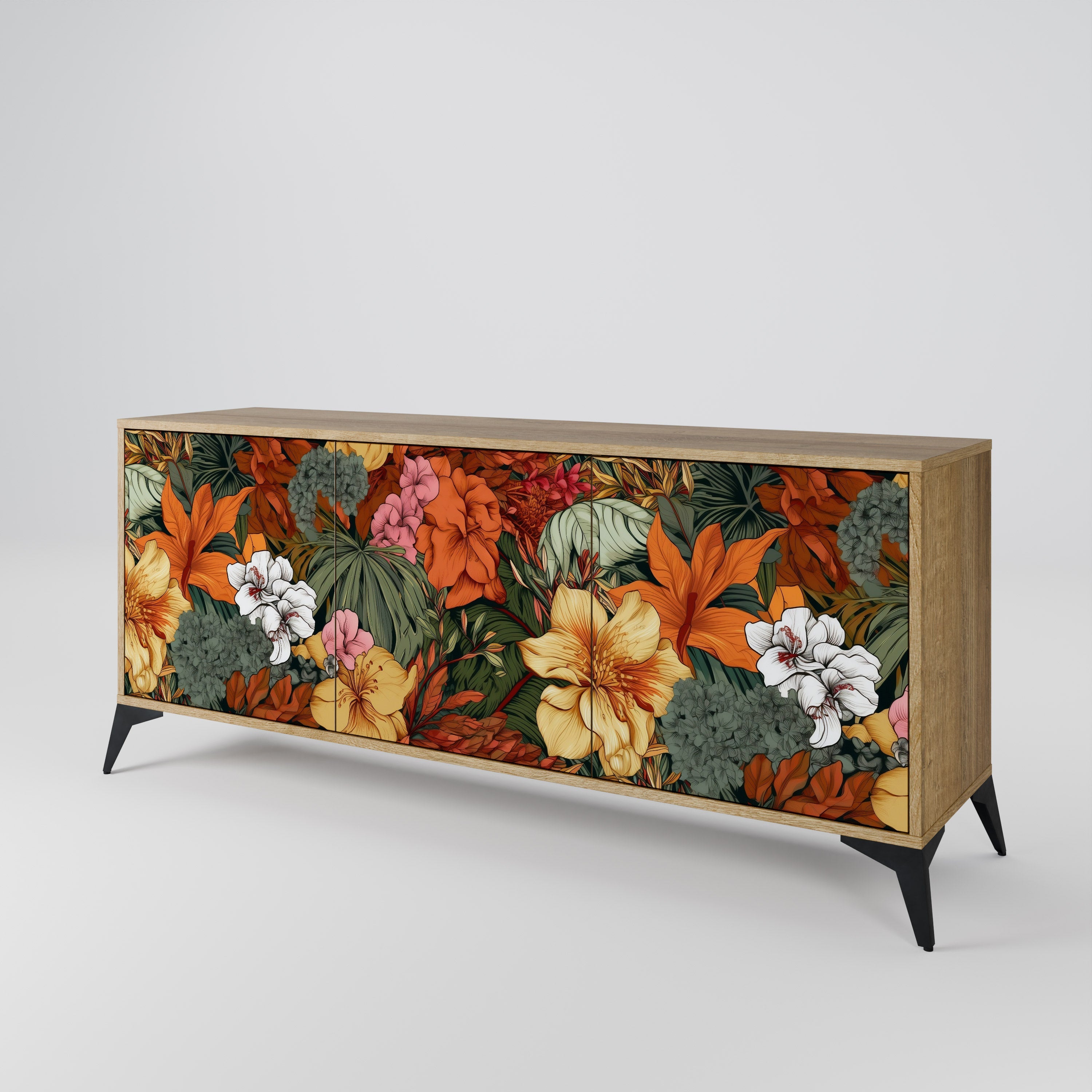 RADIANT FLORA 3-türiges Sideboard in Eichenoptik