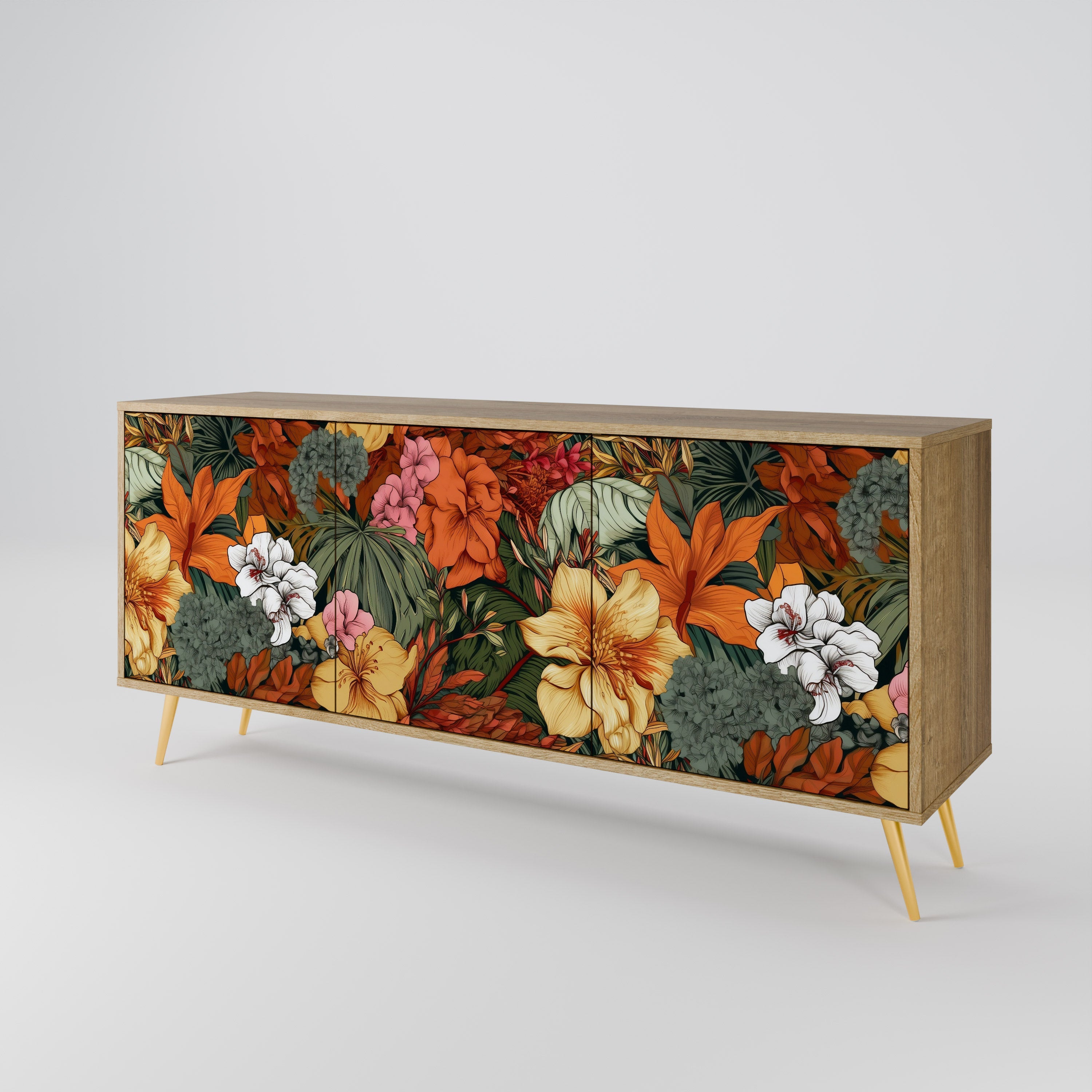 RADIANT FLORA 3-türiges Sideboard in Eichenoptik