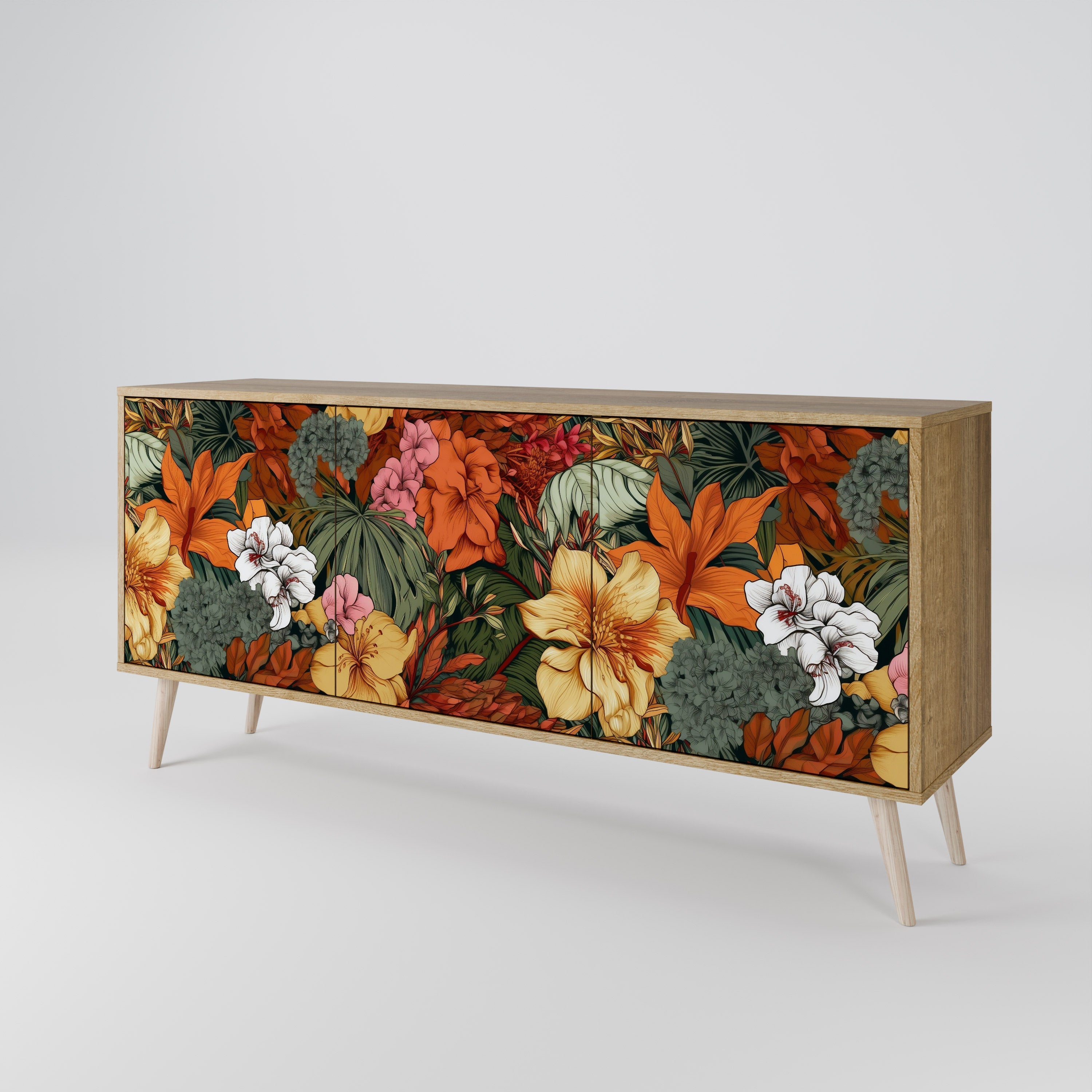 RADIANT FLORA 3-türiges Sideboard in Eichenoptik