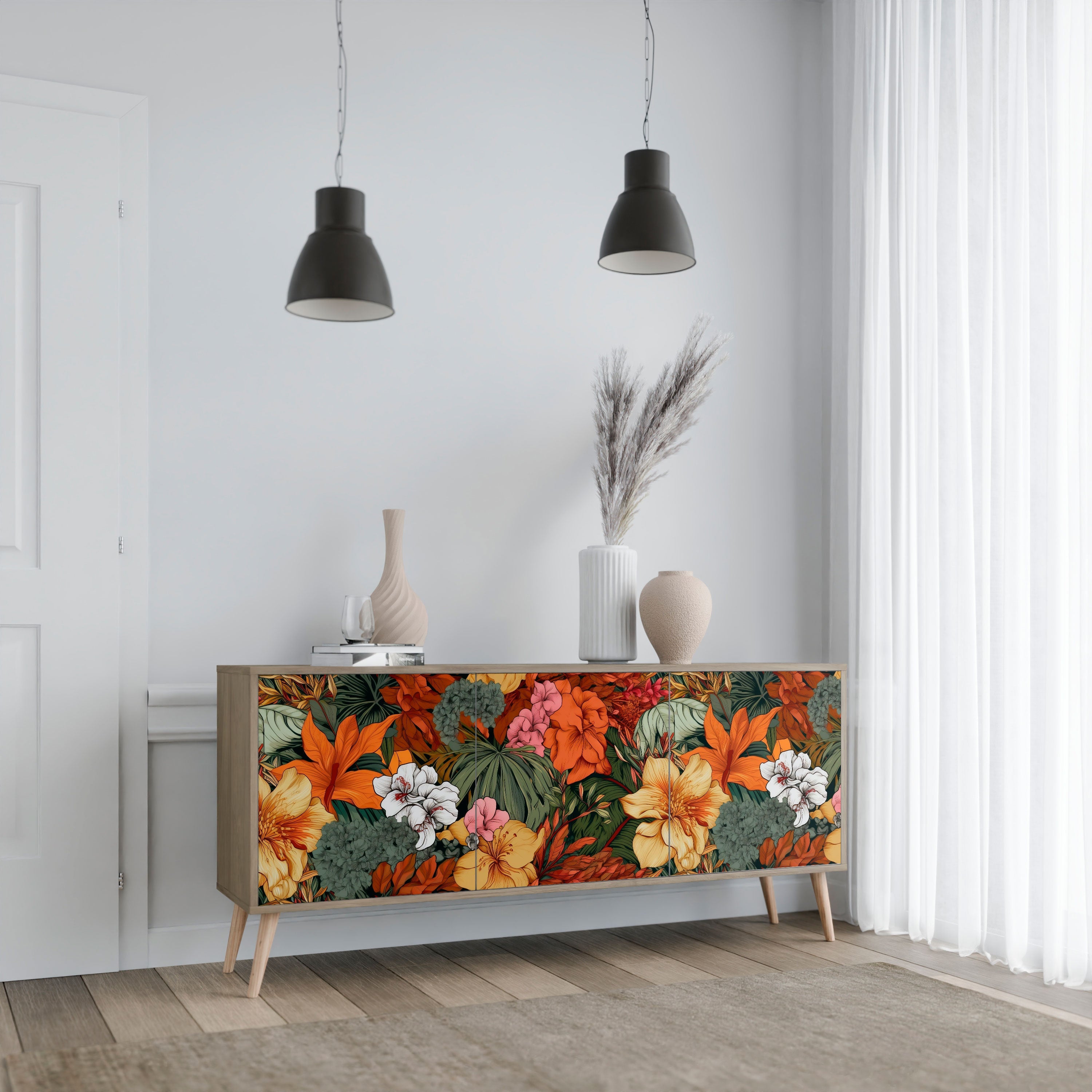 RADIANT FLORA 3-türiges Sideboard in Eichenoptik