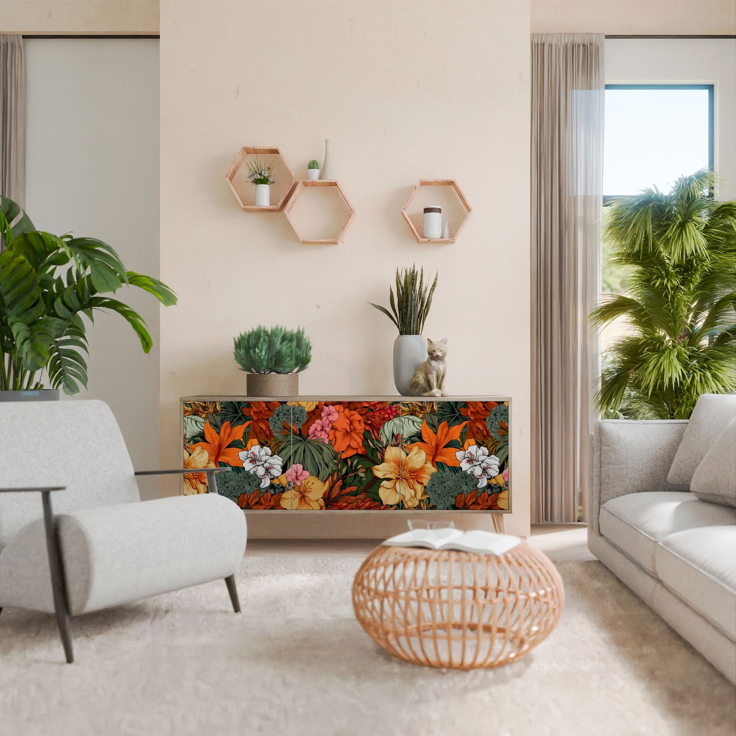 RADIANT FLORA 3-türiges Sideboard