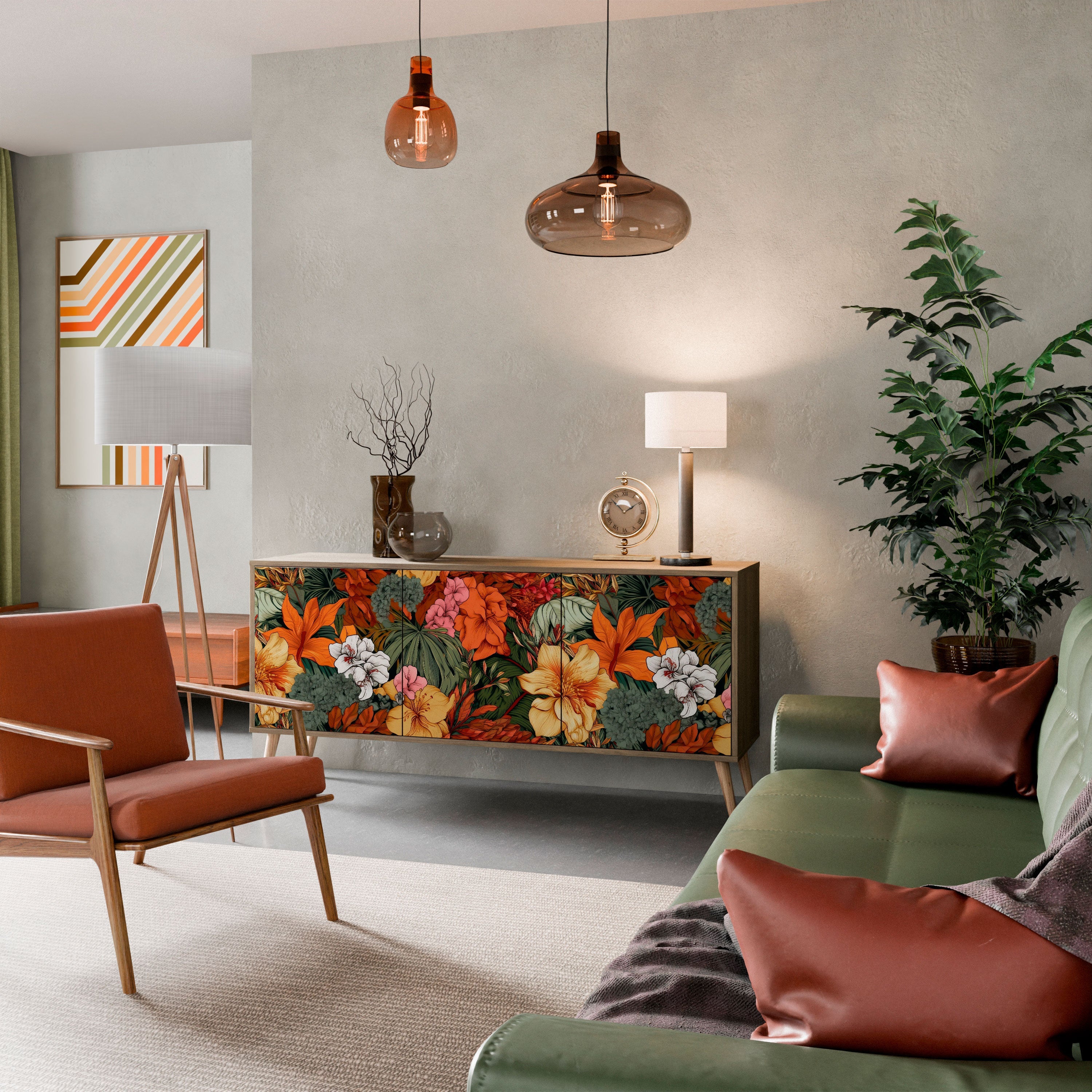 RADIANT FLORA 3-türiges Sideboard in Eichenoptik