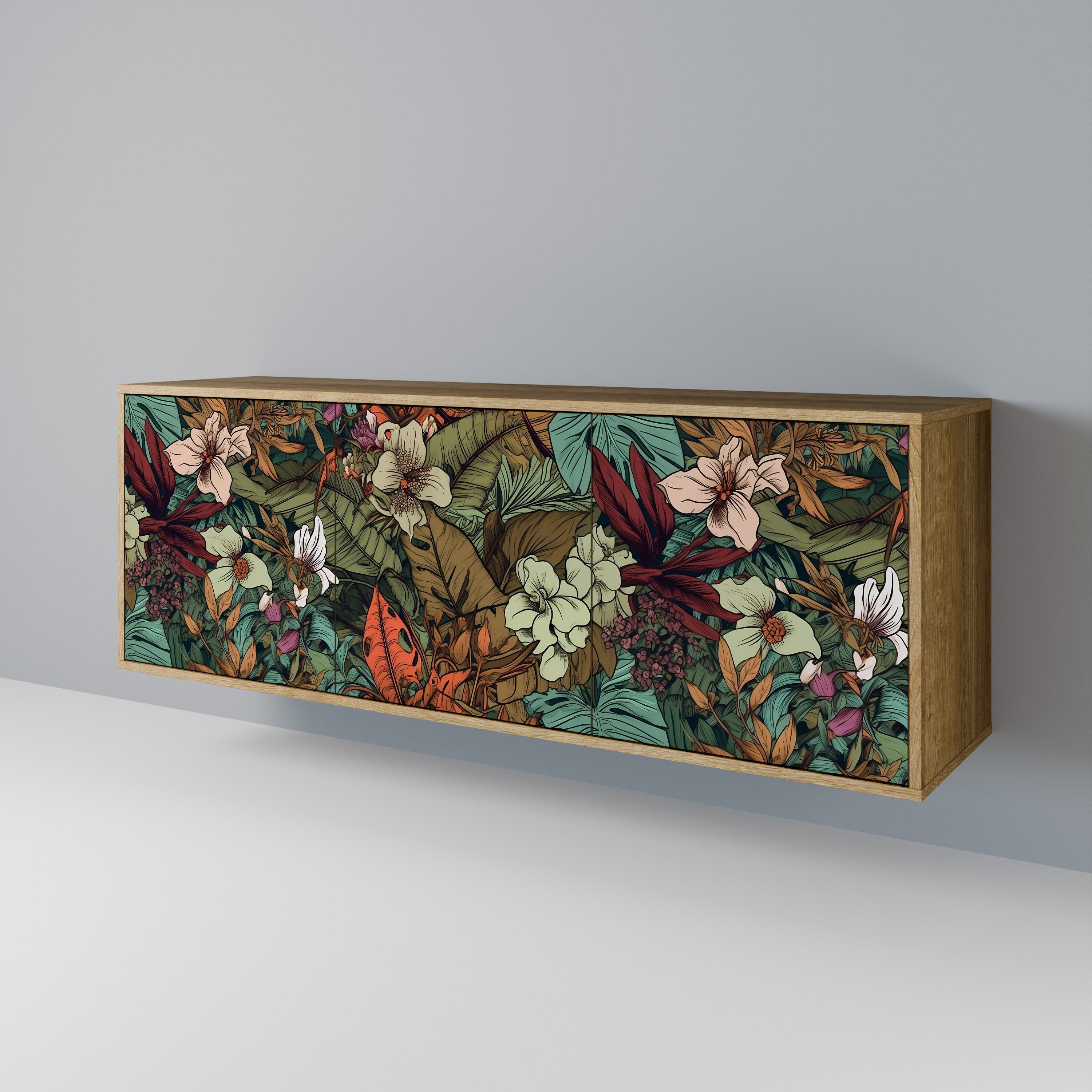 BOTANICAL EMERGENCE 3-türiges Sideboard in Eichenoptik