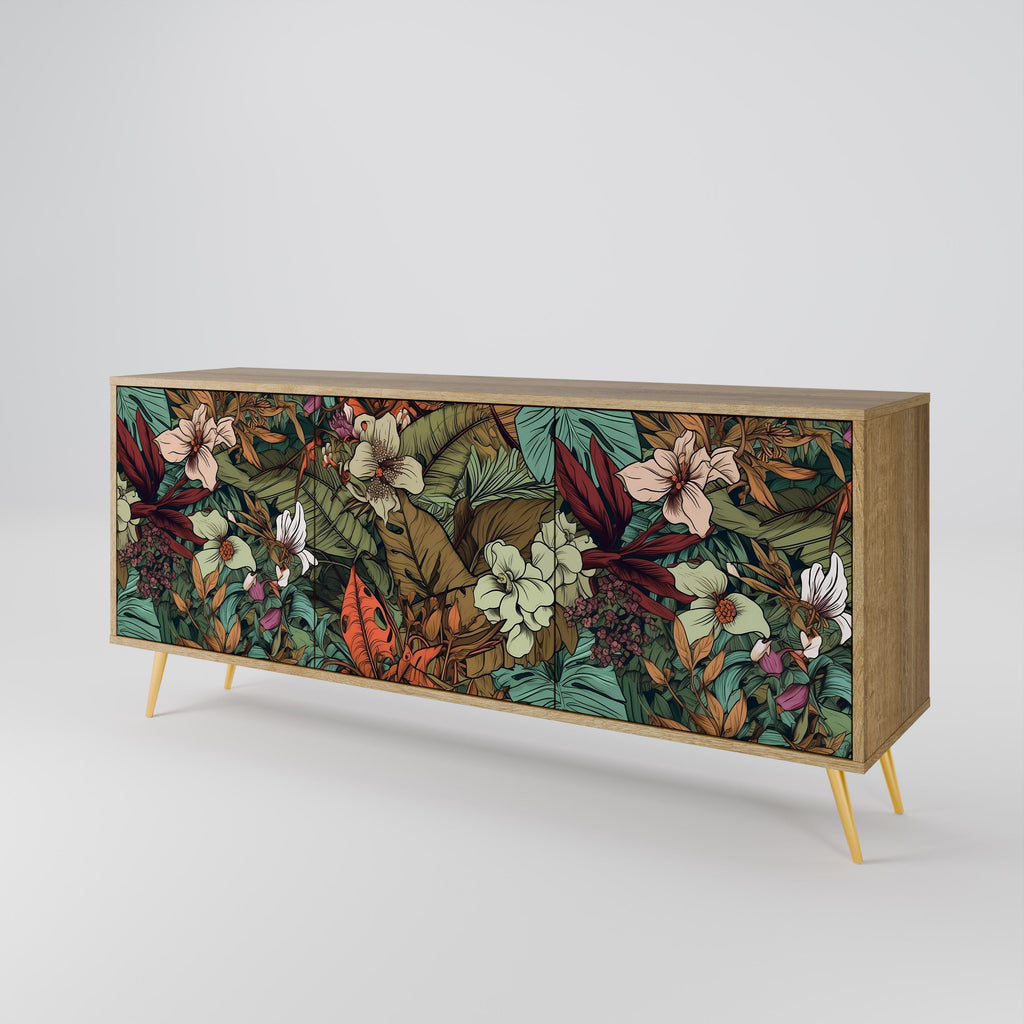 BOTANICAL EMERGENCE 3-türiges Sideboard in Eichenoptik