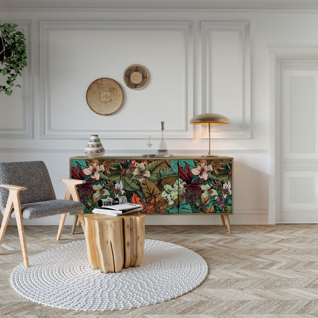 BOTANICAL EMERGENCE 3-türiges Sideboard in Eichenoptik
