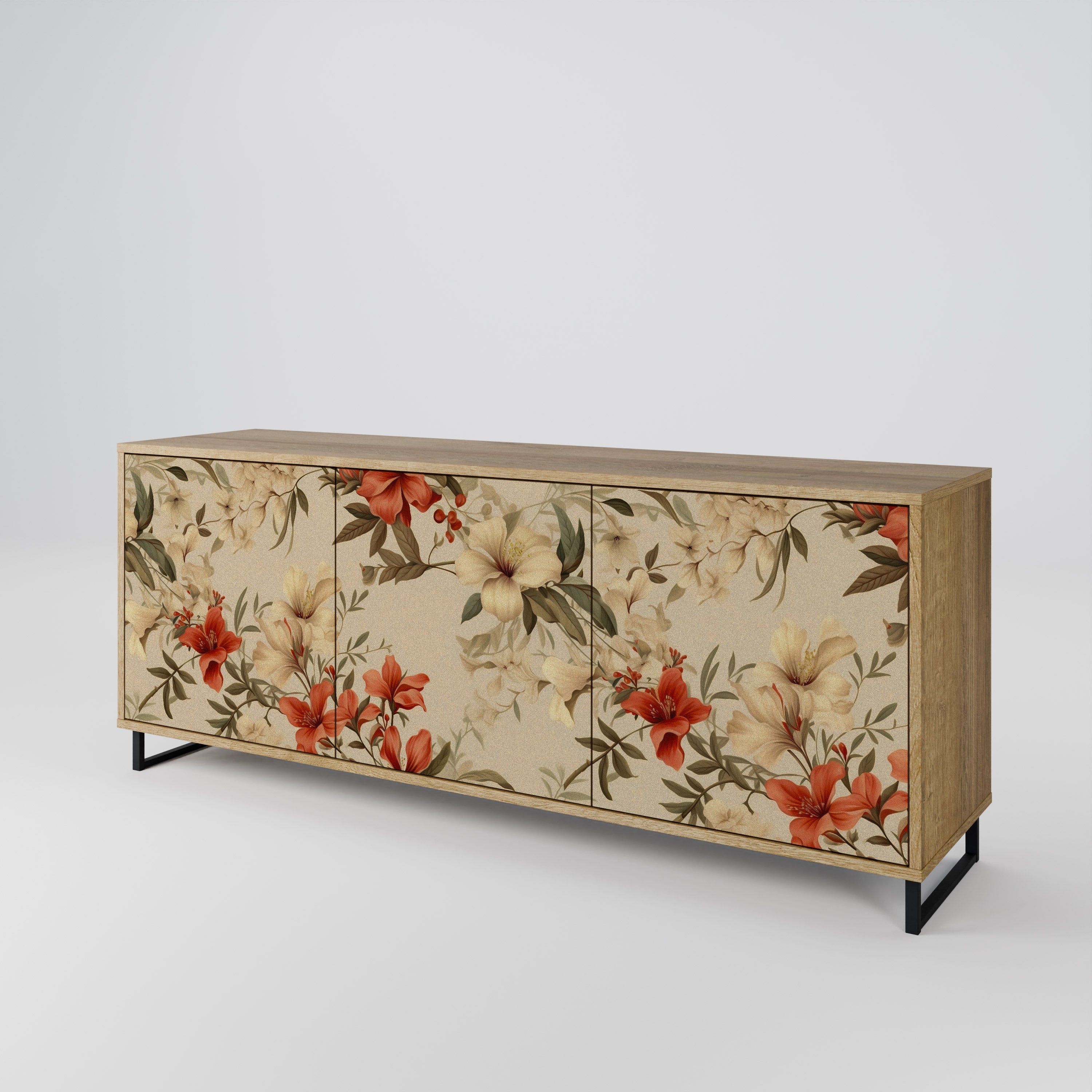 BLOOMING HARMONY 3-türiges Sideboard in Eichenoptik