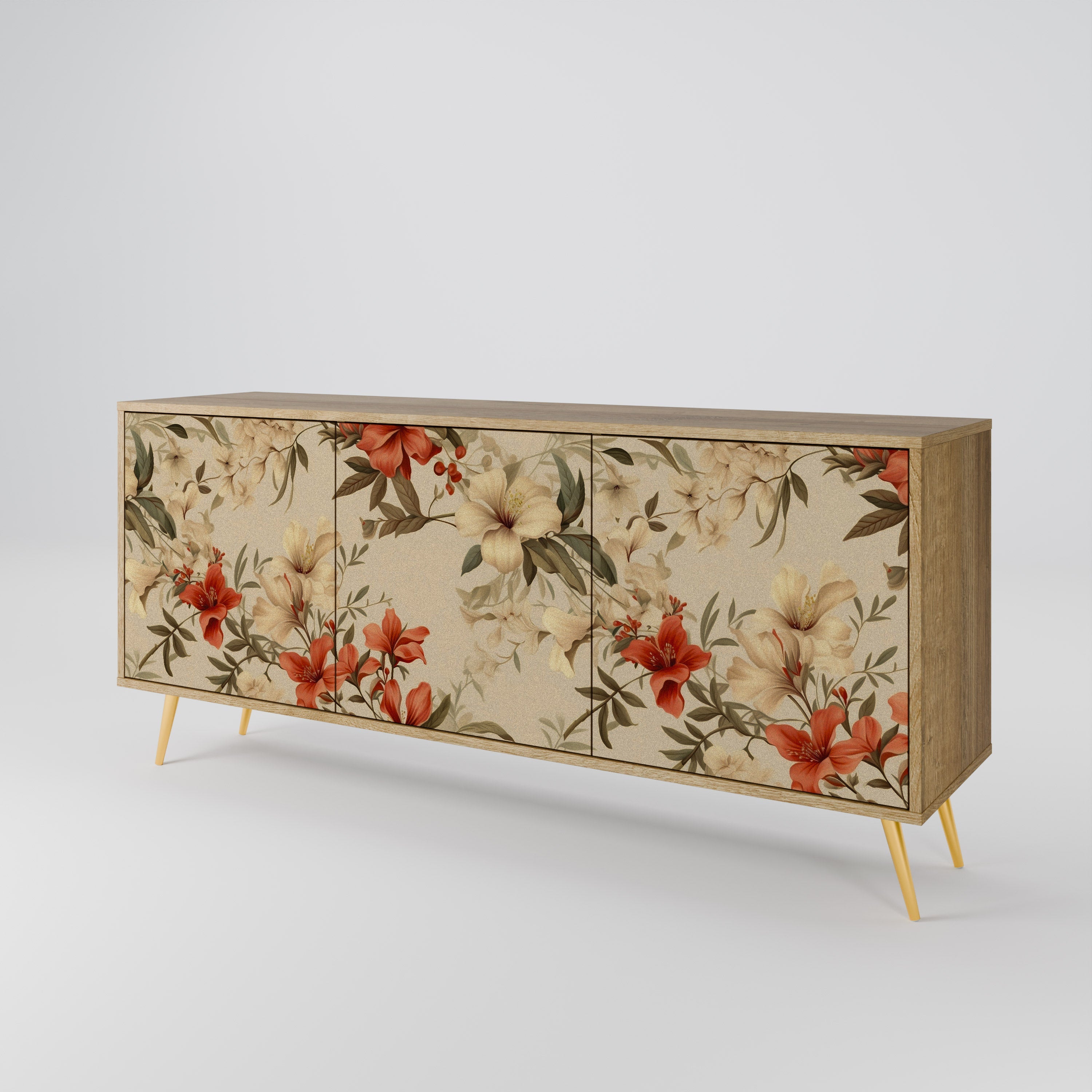 BLOOMING HARMONY 3-türiges Sideboard in Eichenoptik