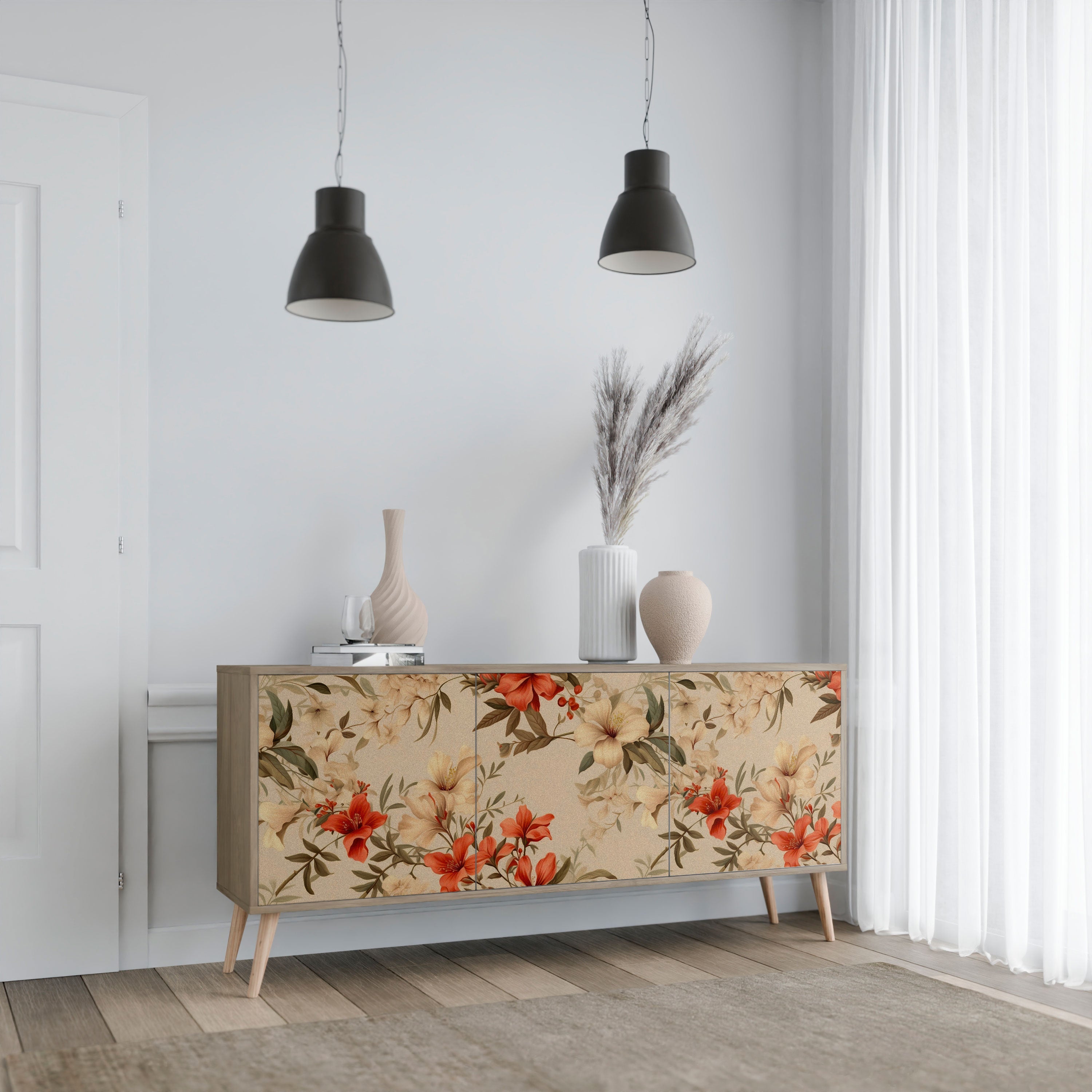 BLOOMING HARMONY 3-türiges Sideboard in Eichenoptik
